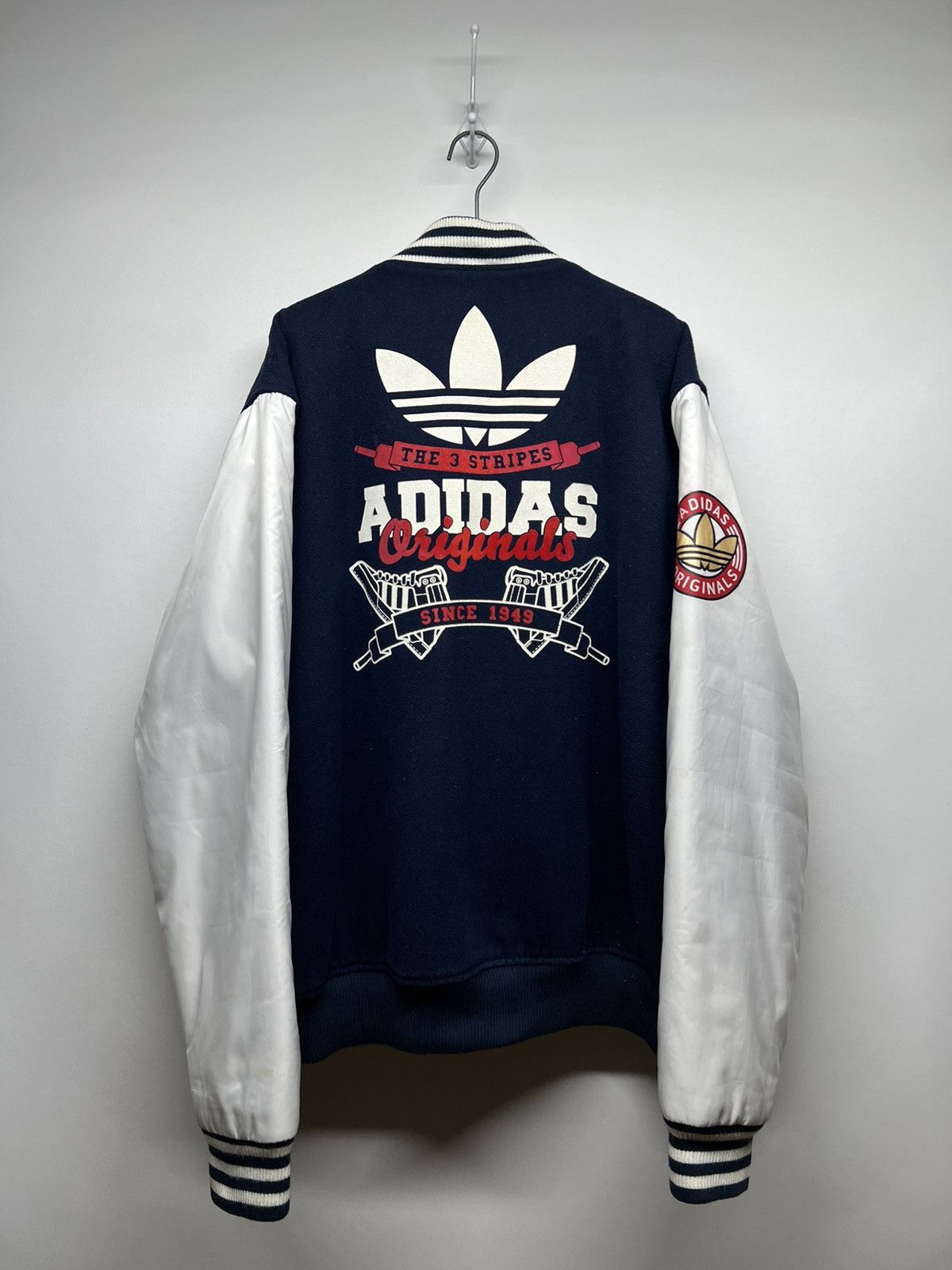 Vintage Vintage Adidas Wool/Nylon Varsity Jacket 00’s Size US XL / EU 56 / 4 - 9 Thumbnail