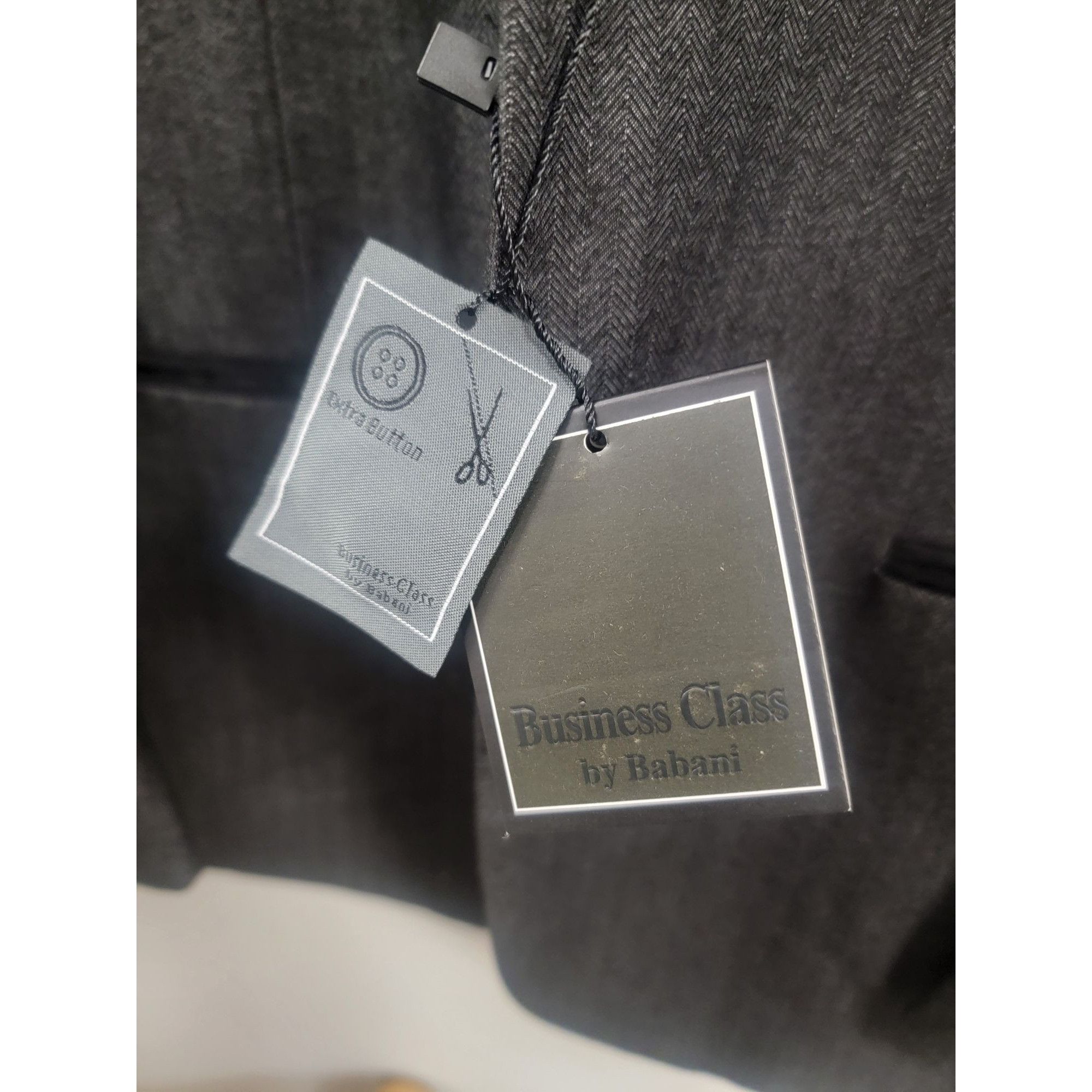 Other Business Class By Babani Mens Grey Herringbone Blazer Wool B Size 42R - 6 Thumbnail