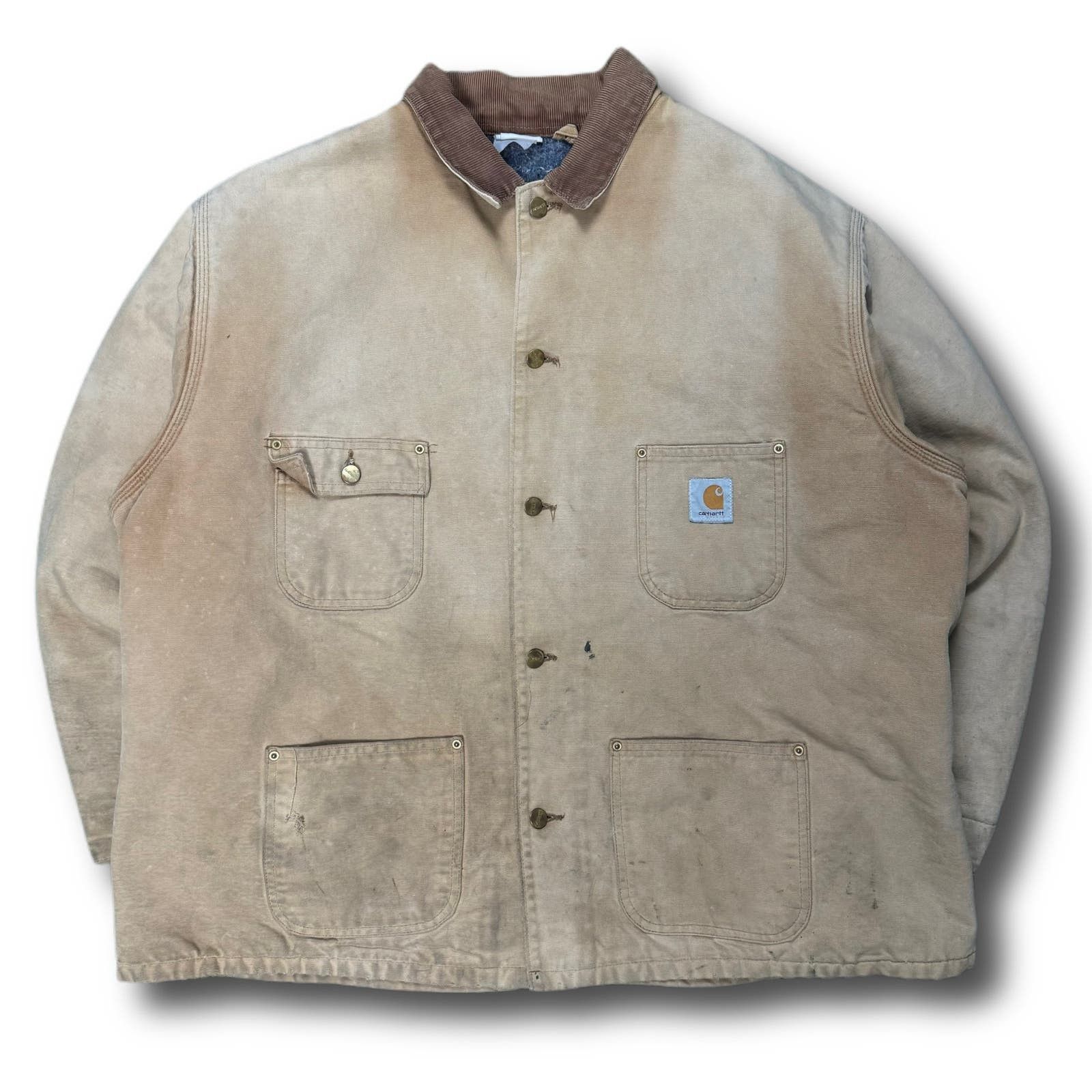 image of Carhartt Workwear 90's Vintage Union Made In Usa Chore Jacket in Tan, Men's (Size 2XL)