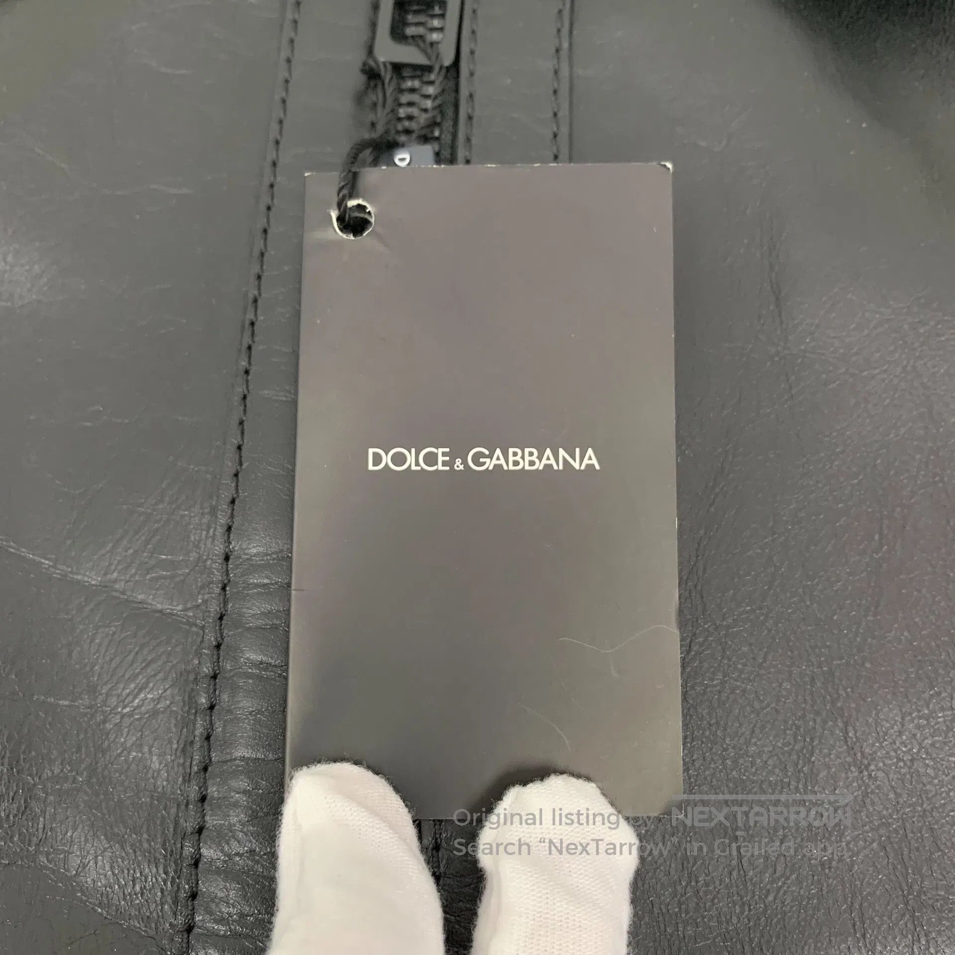 Dolce & Gabbana Dolce Gabbana Black Leather Collar Zip Up Single Breasted Size US L / EU 52-54 / 3 - 6 Thumbnail