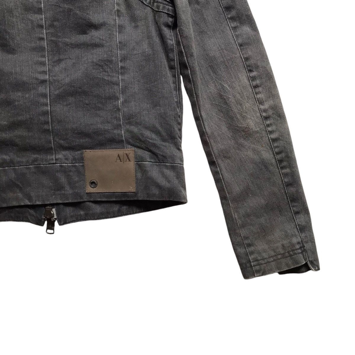 Armani Exchange VINTAGE ARMANI EXCHANGE RACING BIKER DENIM JACKET Size US XS / EU 42 / 0 - 9 Thumbnail