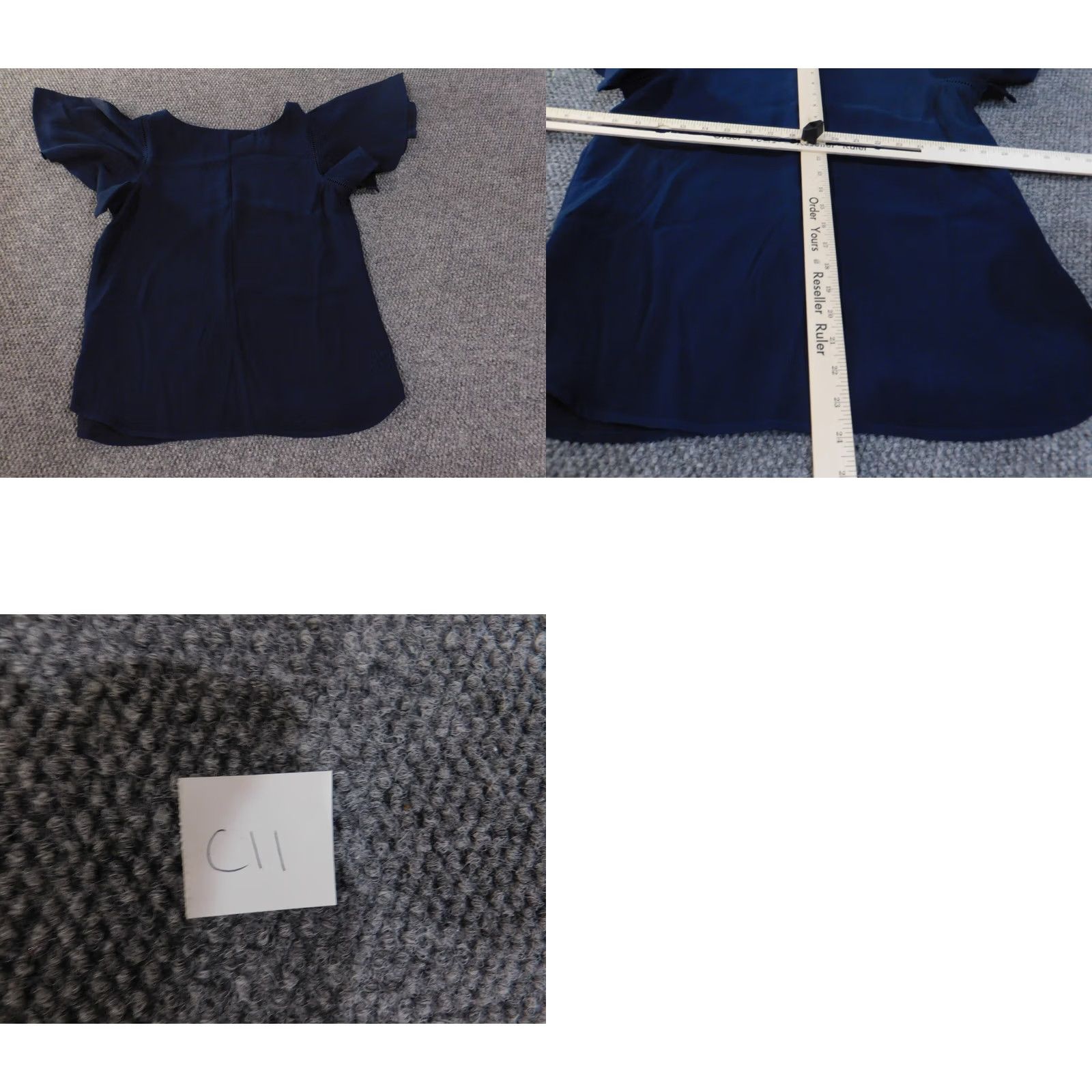 Ann Taylor Ann Taylor Loft Shirt Women Medium Blue Pullover Polyester Knit Ruffle Short Sleeve Round Neck Casual Basic Modern Slub Vintage No Size M / US 6-8 / IT 42-44 - 8 Thumbnail