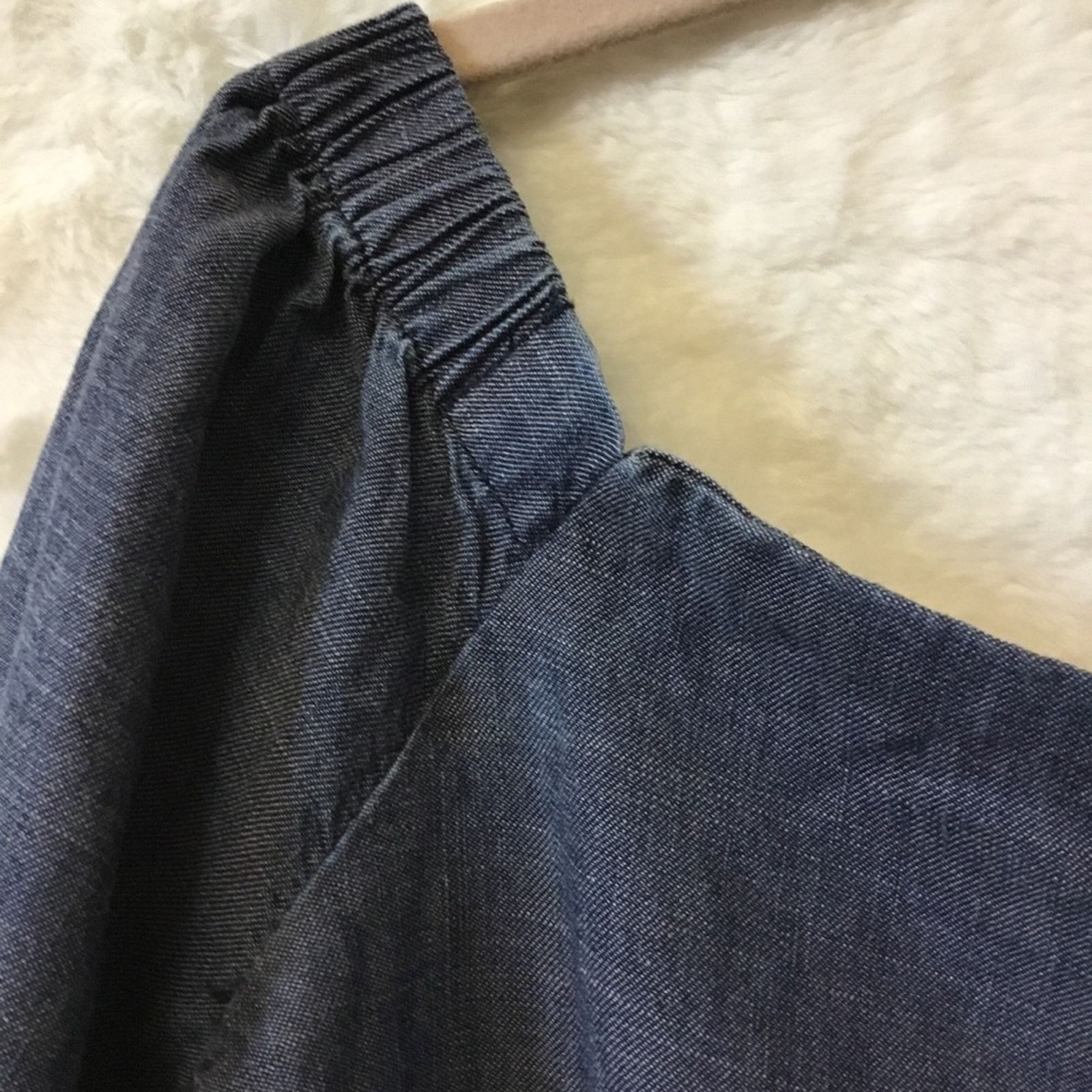 Chicos Chico's Blue Jean Square Neck Long-Sleeve Top Size XS / US 0-2 / IT 36-38 - 3 Thumbnail