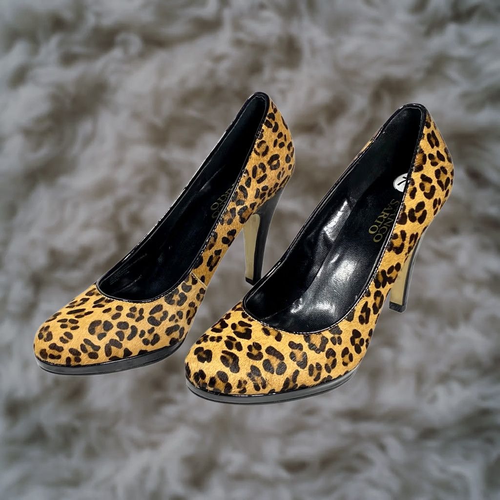 Franco Sarto Franco Sarto Napoli Leopard Cheetah Animal Hair Print Heels Pumps Womens 7.5 Shoes Womens Leather Multicolor Pumps Heels 7.5 Size US 8 / IT 38 - 1 Thumbnail