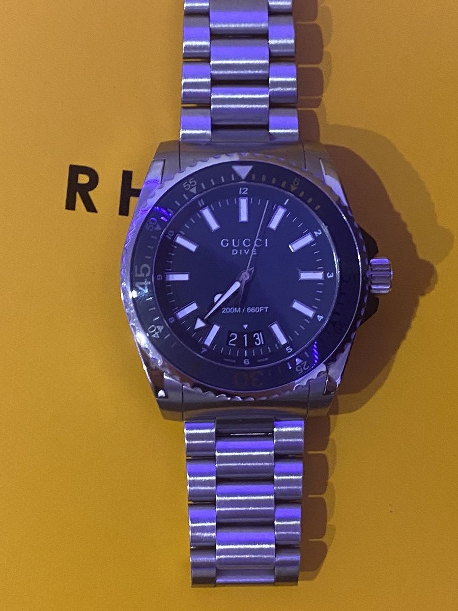 Gucci Swiss Blue Dial Stainless Steel 45mm Dive Watch by GUCCI Size ONE SIZE - 7 Thumbnail