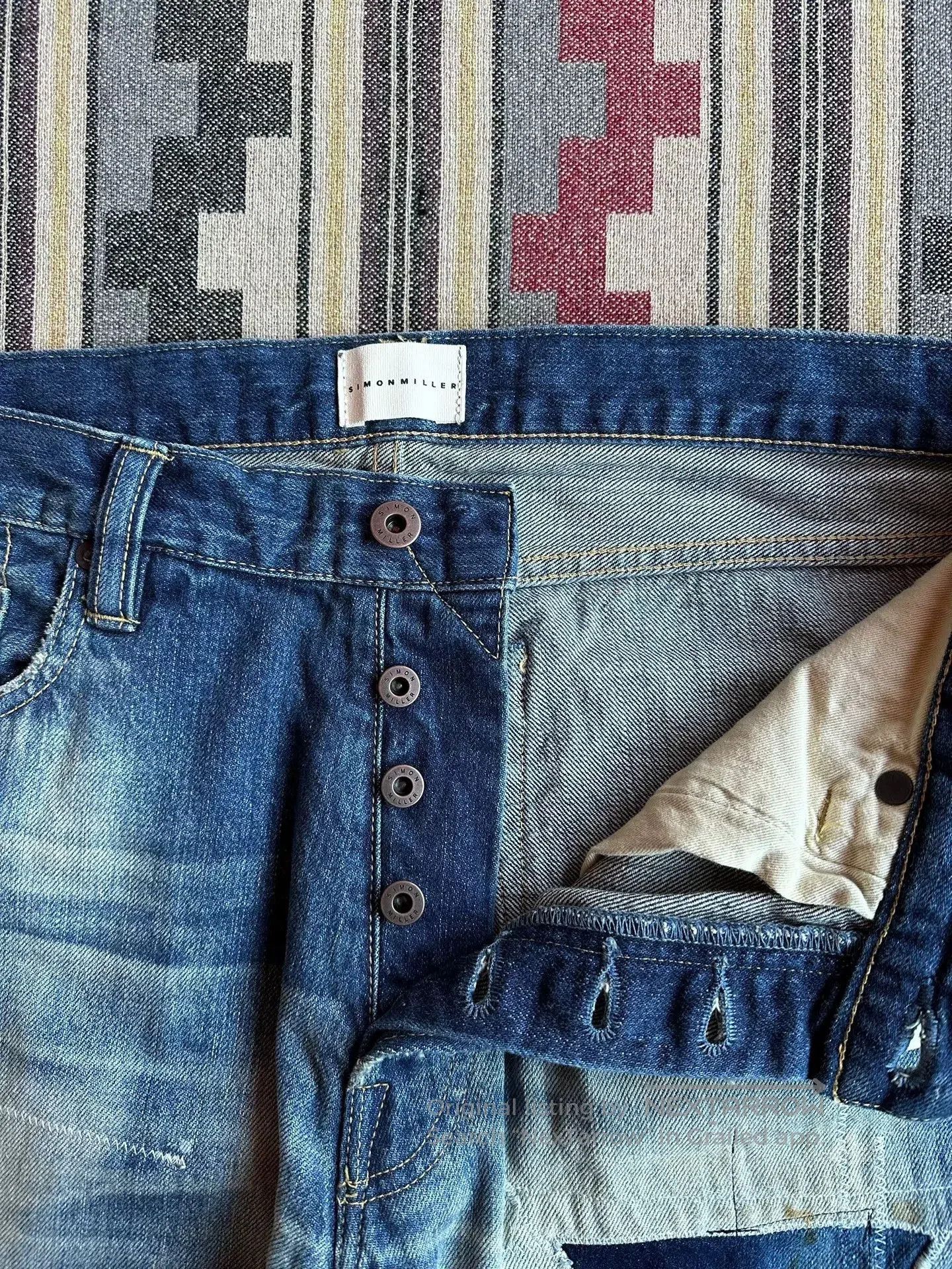 Simon Miller Simon Miller Heavy Wash Patchwork Denim Jeans. Size US 34 / EU 50 - 5 Thumbnail