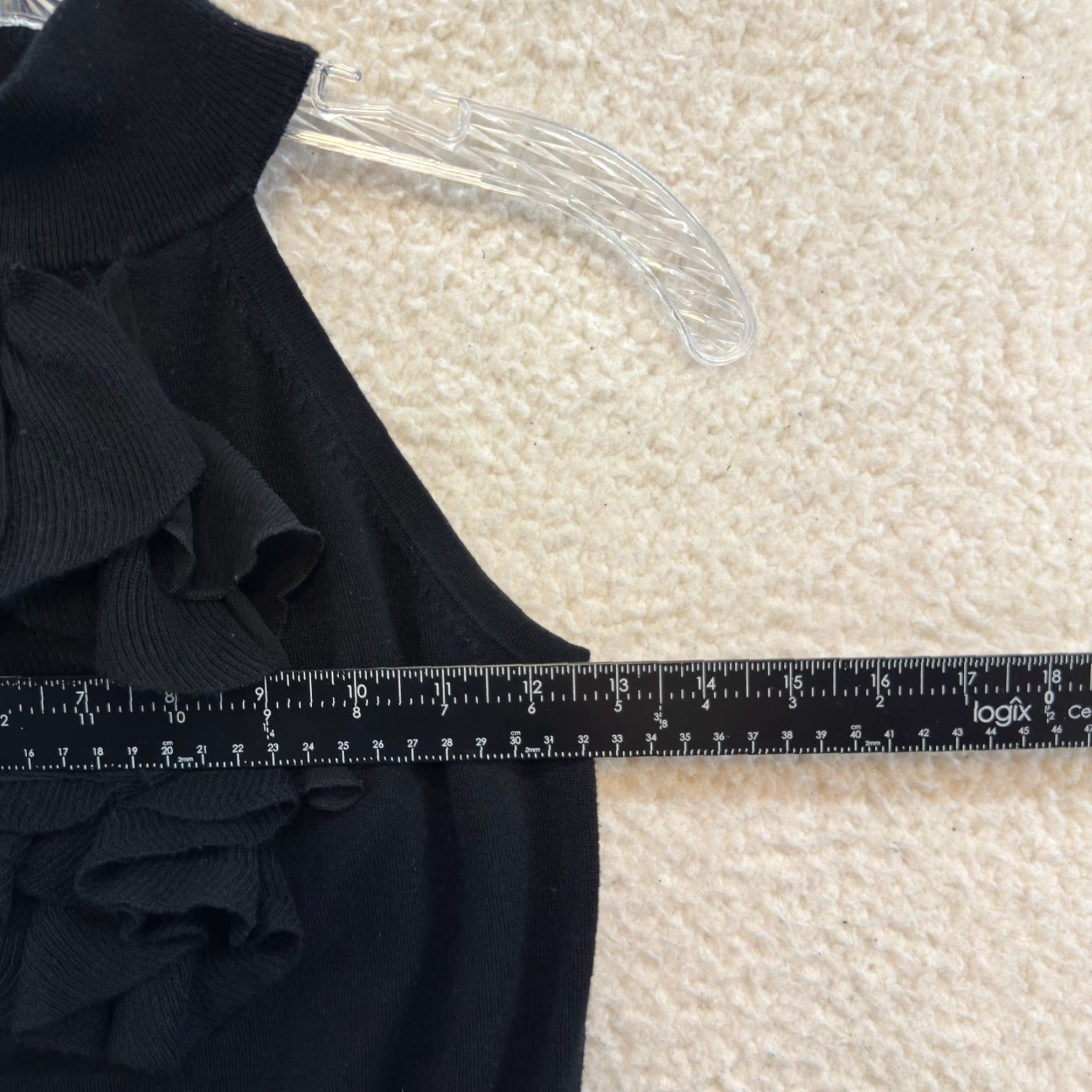 Express VINTAGE Y2K High Neck Top Small Black Knit Ruffle Sleeveless Career Office Express Shirt Women? Size S / US 4 / IT 40 - 6 Thumbnail