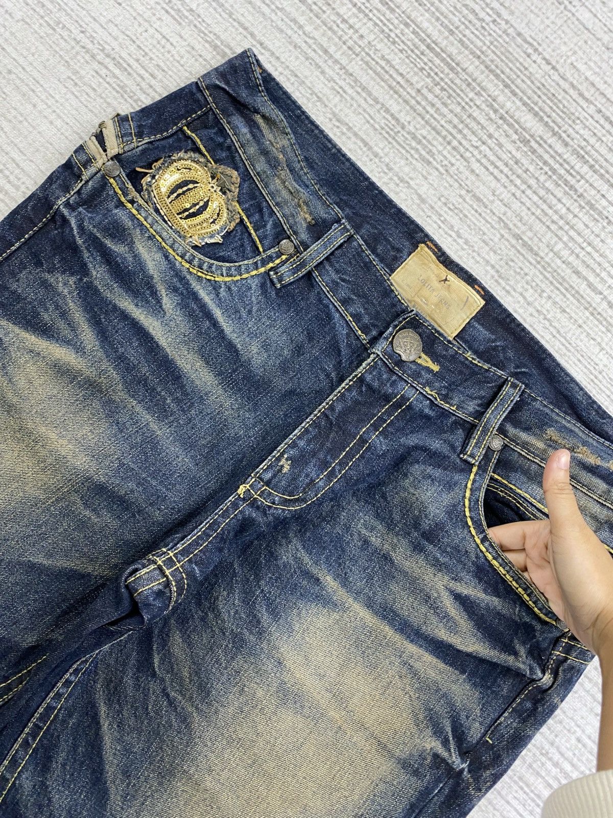 If Six Was Nine × Japanese Brand × Vintage Vintage Lolita Baggy Jeans Washes Distressed Denim Pants Size US 36 / EU 52 - 8 Thumbnail
