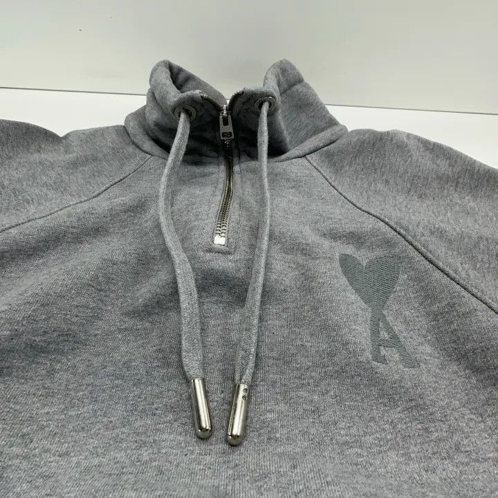 AMI AMIPARIS FW22 Logo Heart Half-Zip Sweatshirt -2507 Size US S / EU 44-46 / 1 - 7 Thumbnail