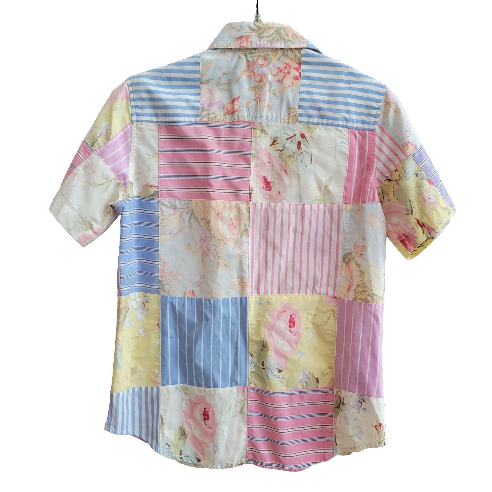 Lauren Ralph Lauren Ralph Lauren Floral Stripe Patchwork Short Sleeve Shirt Sz S Size S / US 4 / IT 40 - 2 Thumbnail