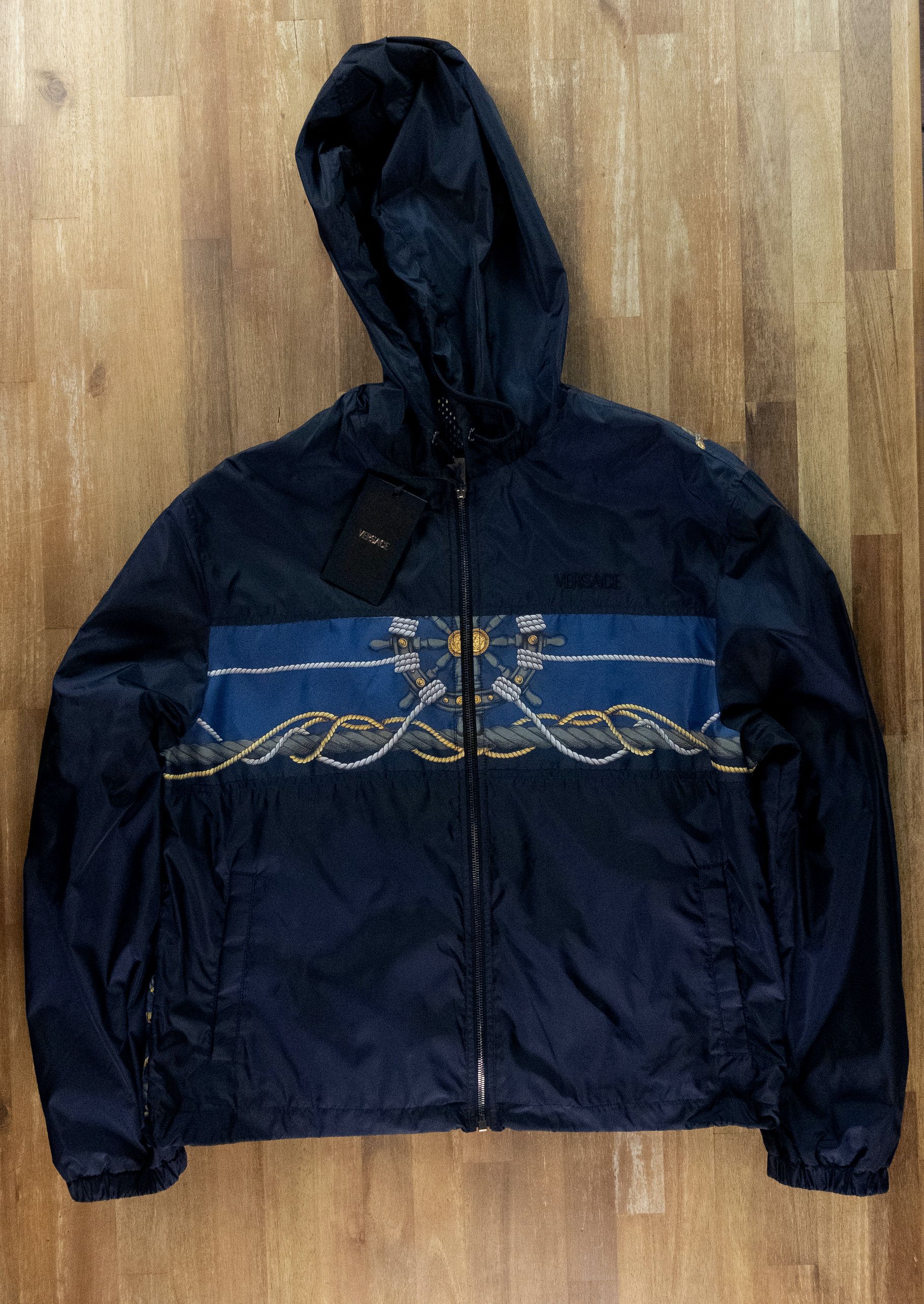 Versace VERSACE navy blue Nautical nylon windbreaker Medium Size US M / EU 48-50 / 2 - 6 Thumbnail