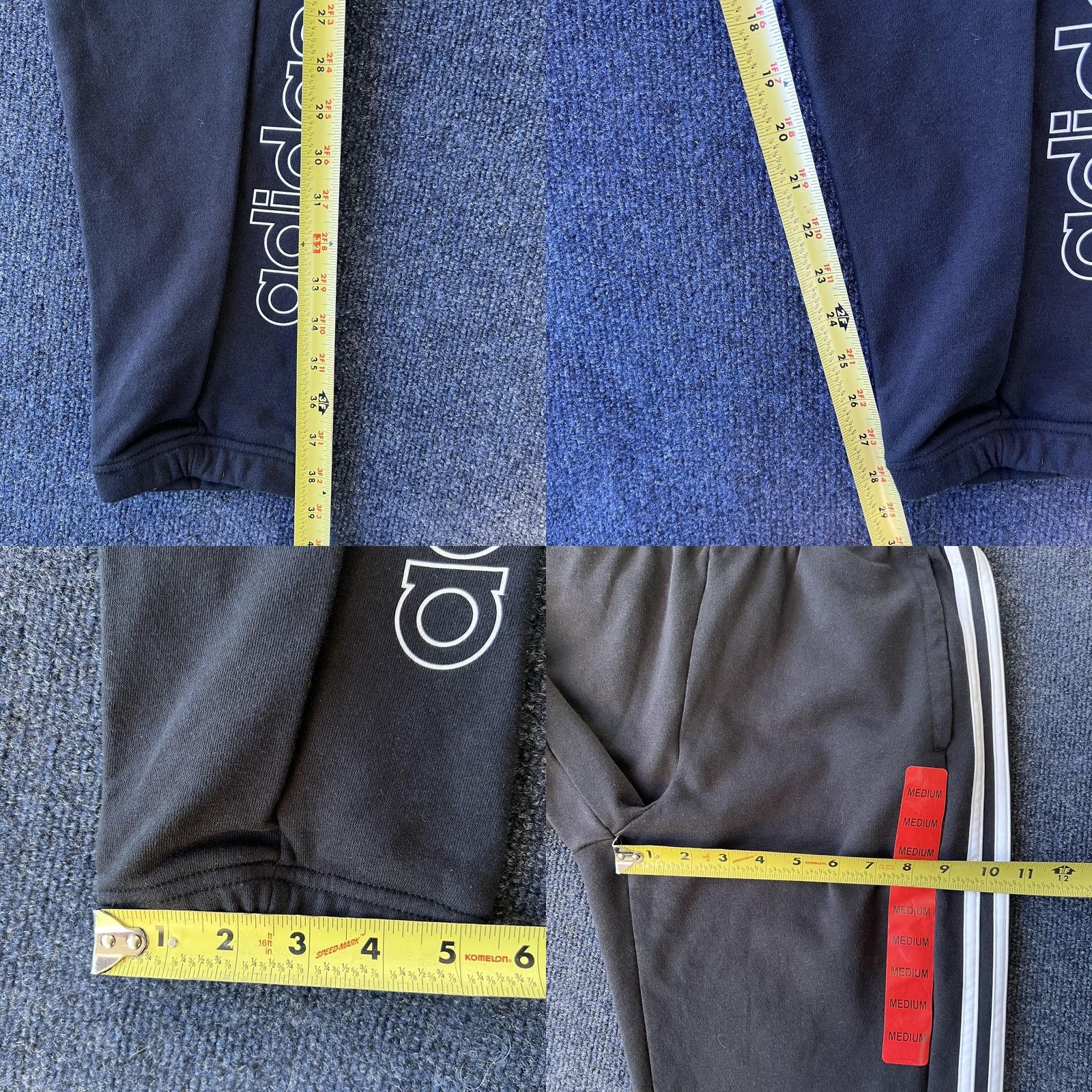 Adidas Adidas Mens Medium Black White 3-Stripes Jogger Fleece Pants GT9435 Size US 31 - 8 Thumbnail