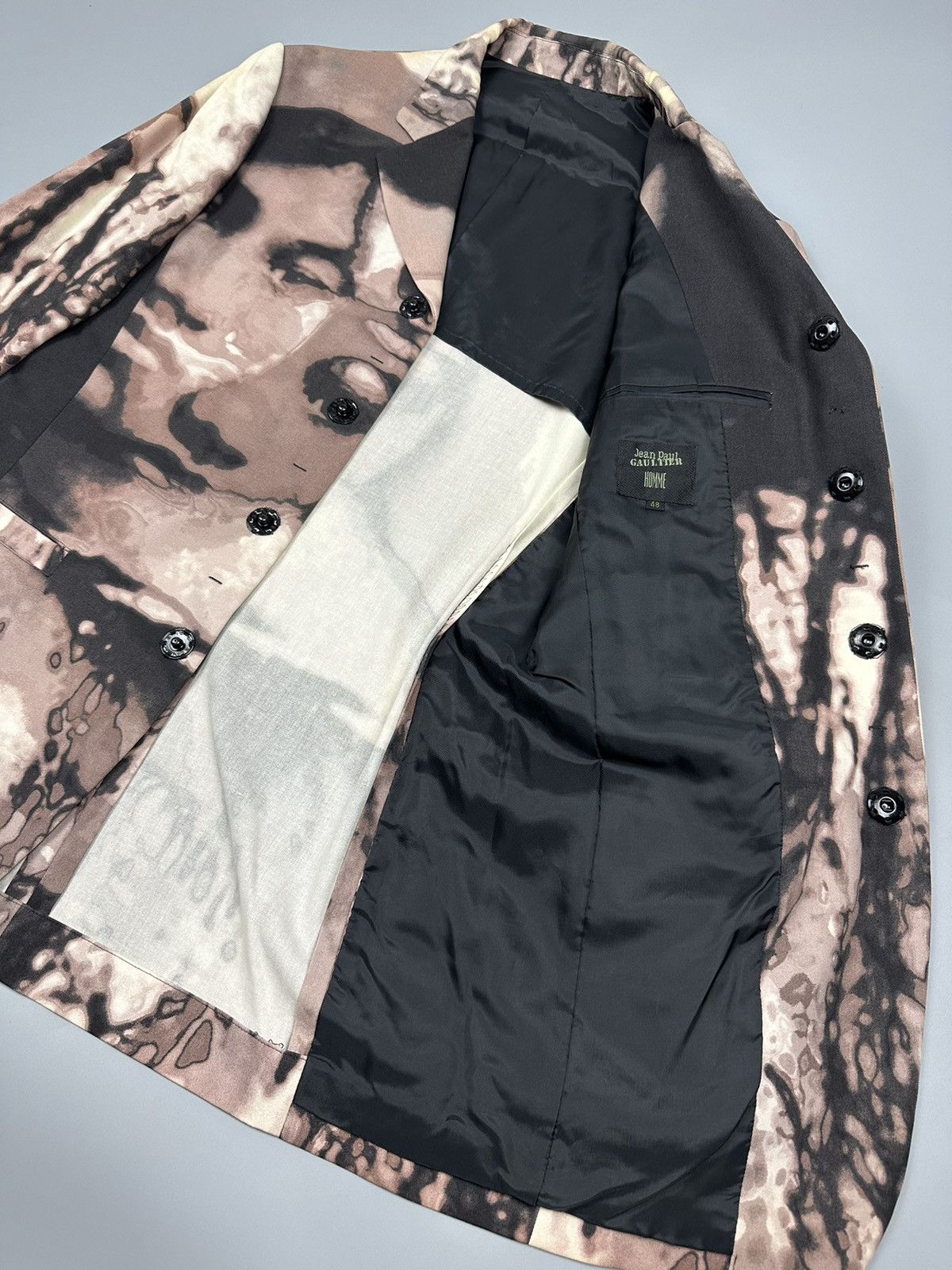 Jean Paul Gaultier 🔥Rare Sick🔥Jean Paul Gaultier Homme Face Graphic Blazer Size 48R - 9 Thumbnail