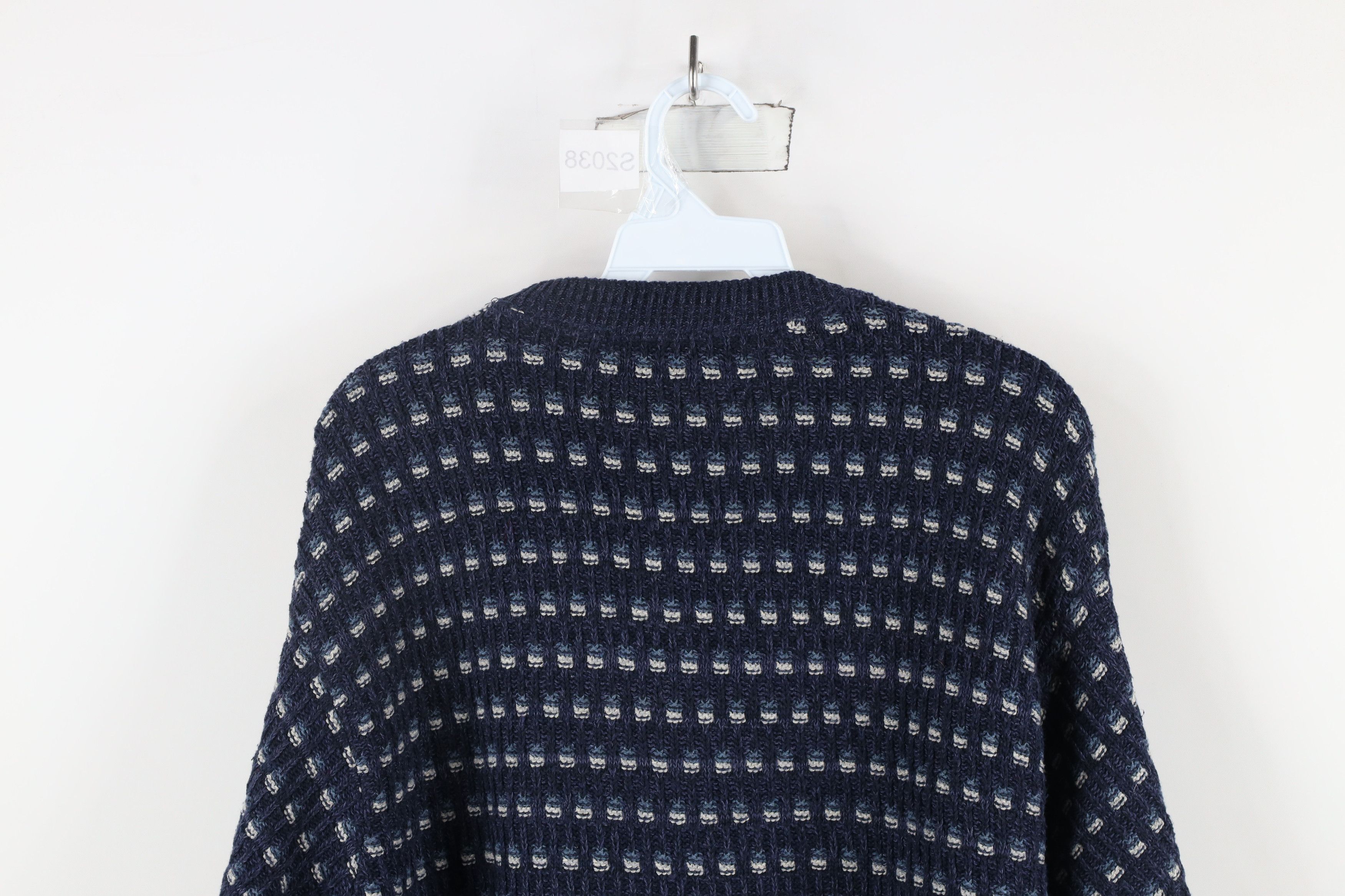 Vintage Vintage 90s Streetwear Striped Knit Grandpa Crewneck Sweater Size US L / EU 52-54 / 3 - 13 Thumbnail