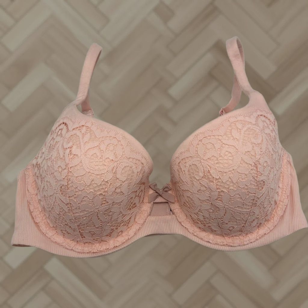 Victoria's Secret Victoria's Secret Pink Lace Lined Demi Bra 34D Adjustable Feminine Coquet Size ONE SIZE - 1 Thumbnail