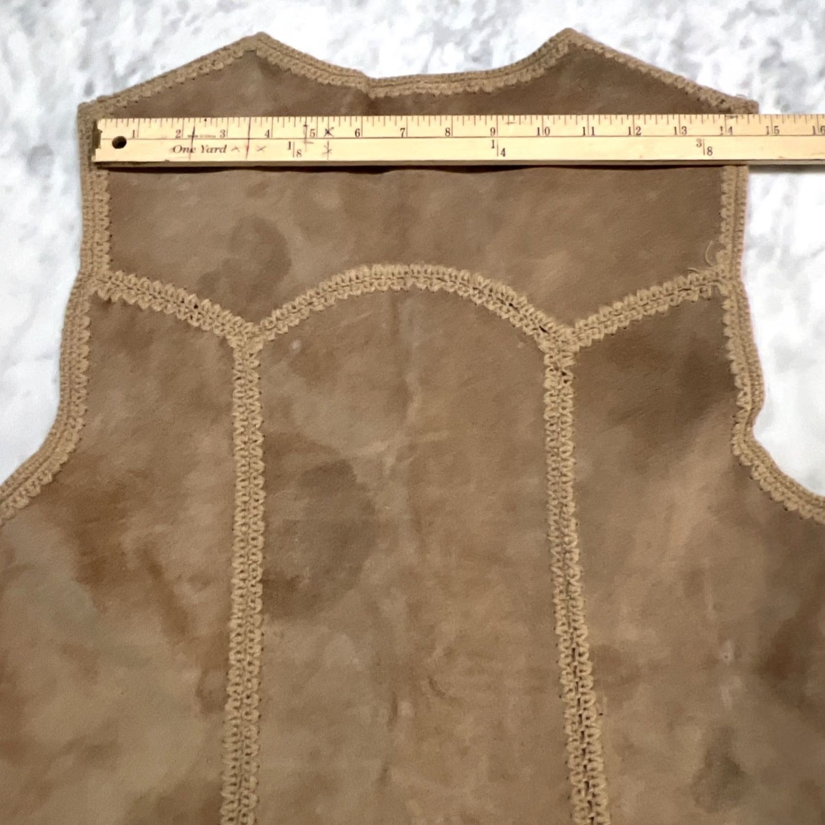 Vintage VINTAGE Leather Knit Gilet Vest Women’s Medium Brown Boho Gilet Vest Size M / US 6-8 / IT 42-44 - 7 Thumbnail