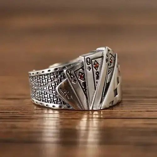 Ring Of Fire Poker Cards Adjustable Ring Retro Size ONE SIZE - 2 Thumbnail