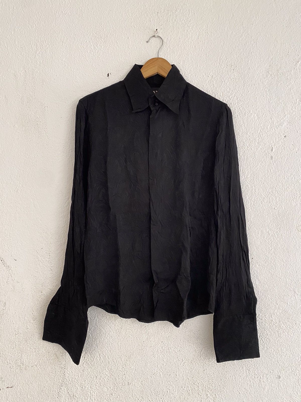 image of Jean Paul Gaultier Floral/batik Pattern Rayon Jpg Button Up in Black, Men's (Size Medium)