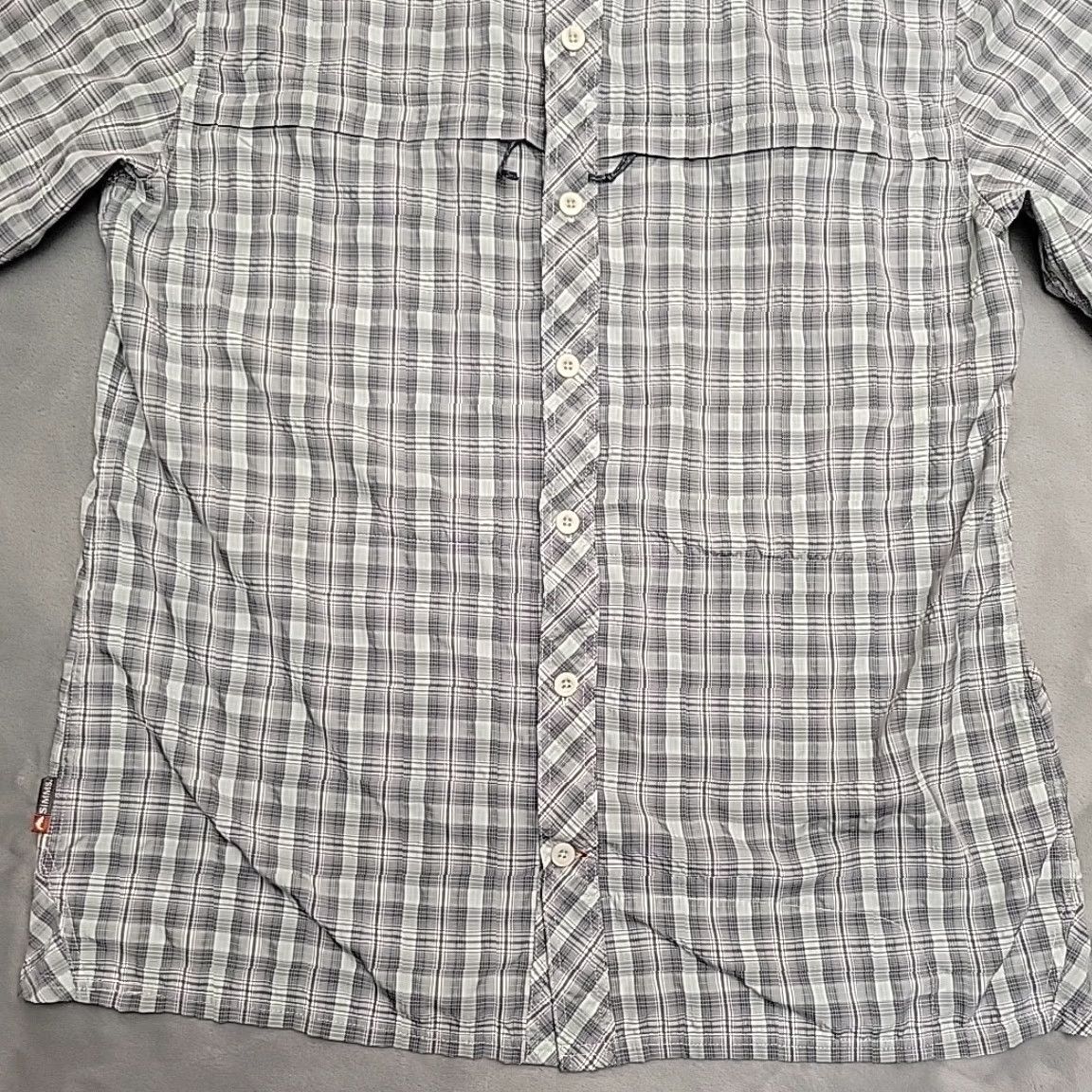 Vintage Simms Shirt Mens M Plaid Short Sleeve Lightweight Fishing Performance Zip Pocket Size US M / EU 48-50 / 2 - 2 Thumbnail