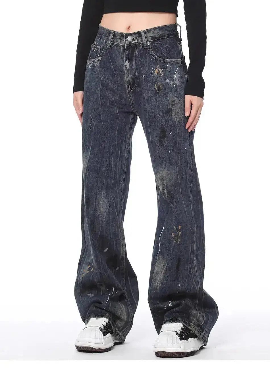 Japanese Brand Retro loose fitting wide leg straight leg jeans Size US 30 / EU 46 - 4 Thumbnail