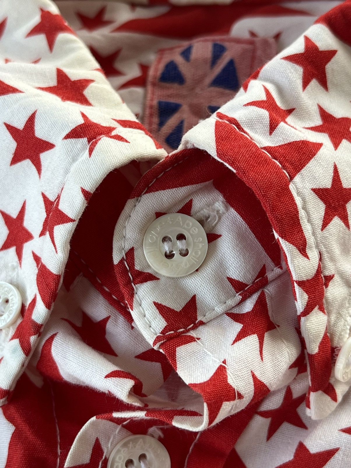 Bape Vintage BAPE A Bathing Ape Star Pattern Button Up Shirt Size US XL / EU 56 / 4 - 6 Thumbnail