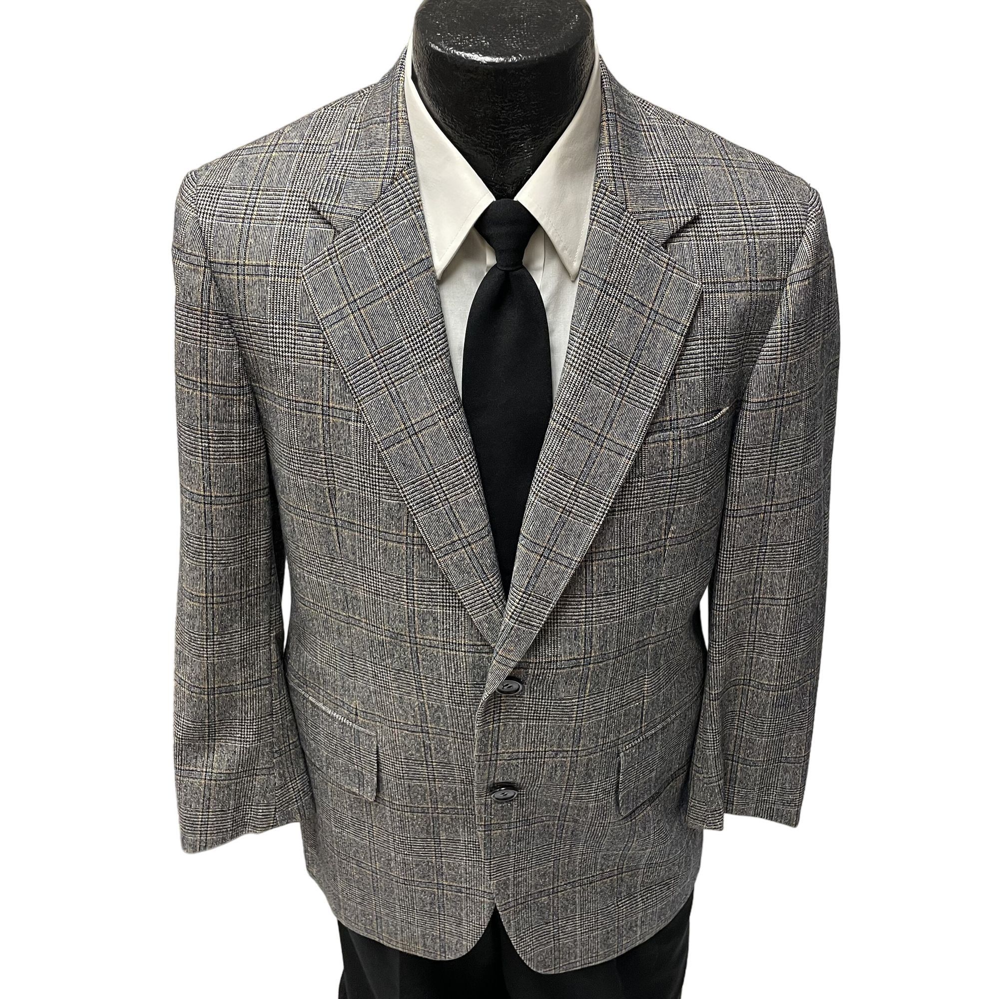 Other Vtg Famous Barr Blue Gray Sport Coat SHADOW PLAID Jacket Size 38R - 1 Thumbnail