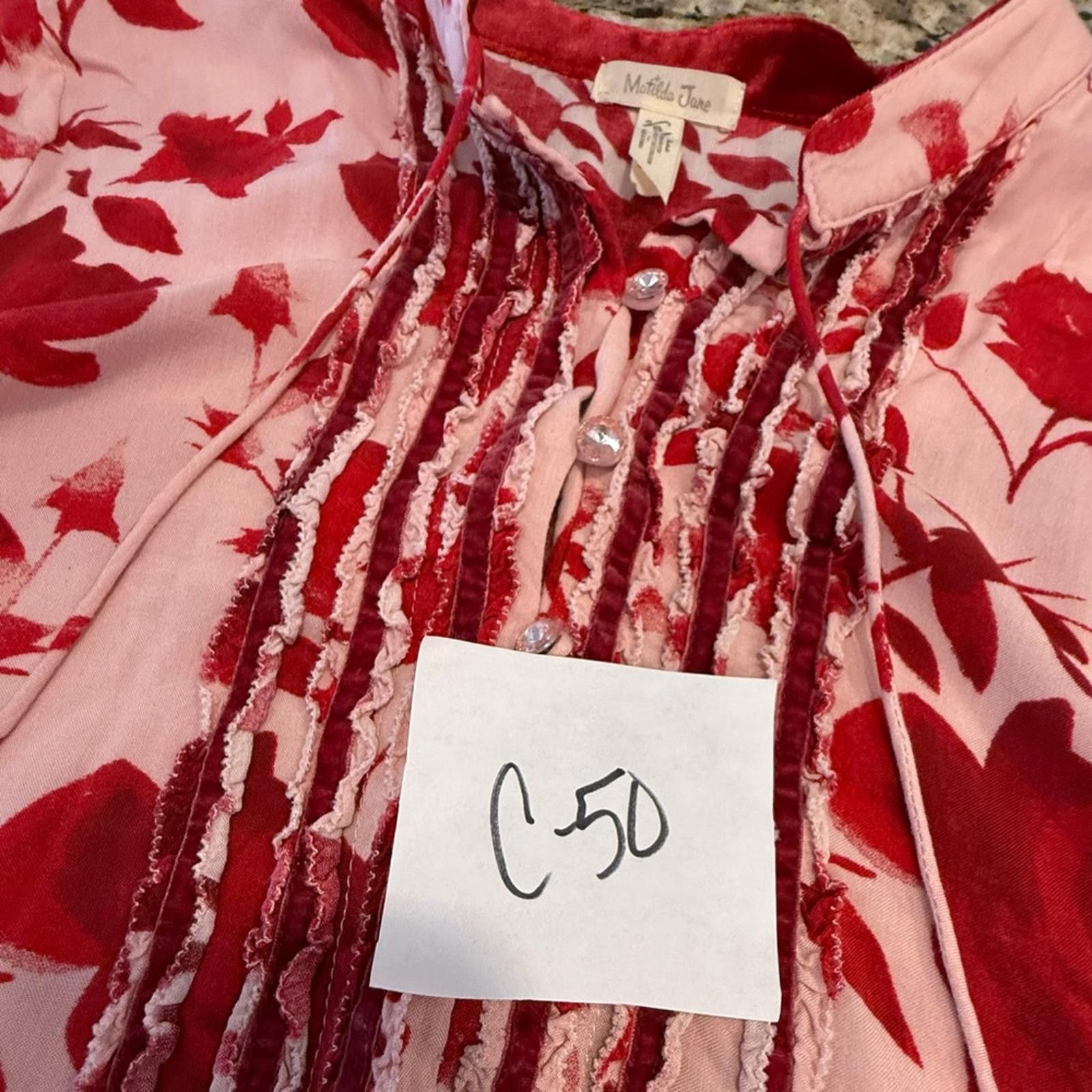 Other Matilda Jane floral pink & red rose boho ruffled top SZ SM Size S / US 4 / IT 40 - 12 Thumbnail