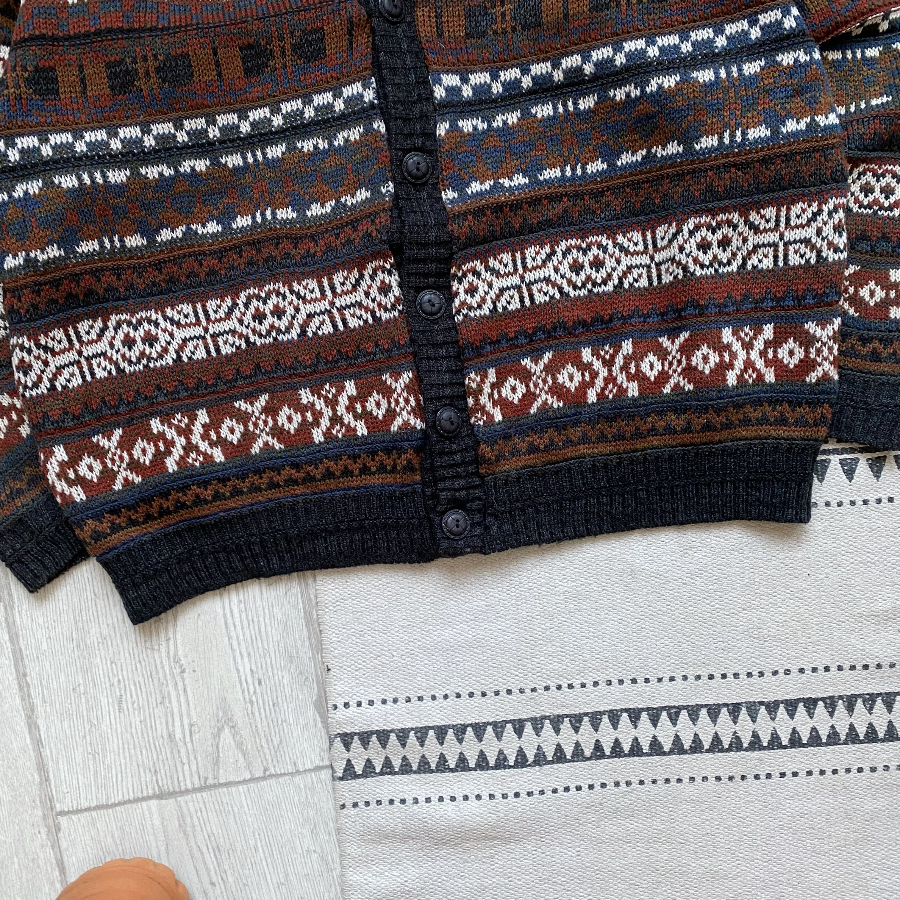 Tundra 👔 Vintage 80s-90s Cozy sweater knit multi cardigan Y2K Size US M / EU 48-50 / 2 - 3 Thumbnail