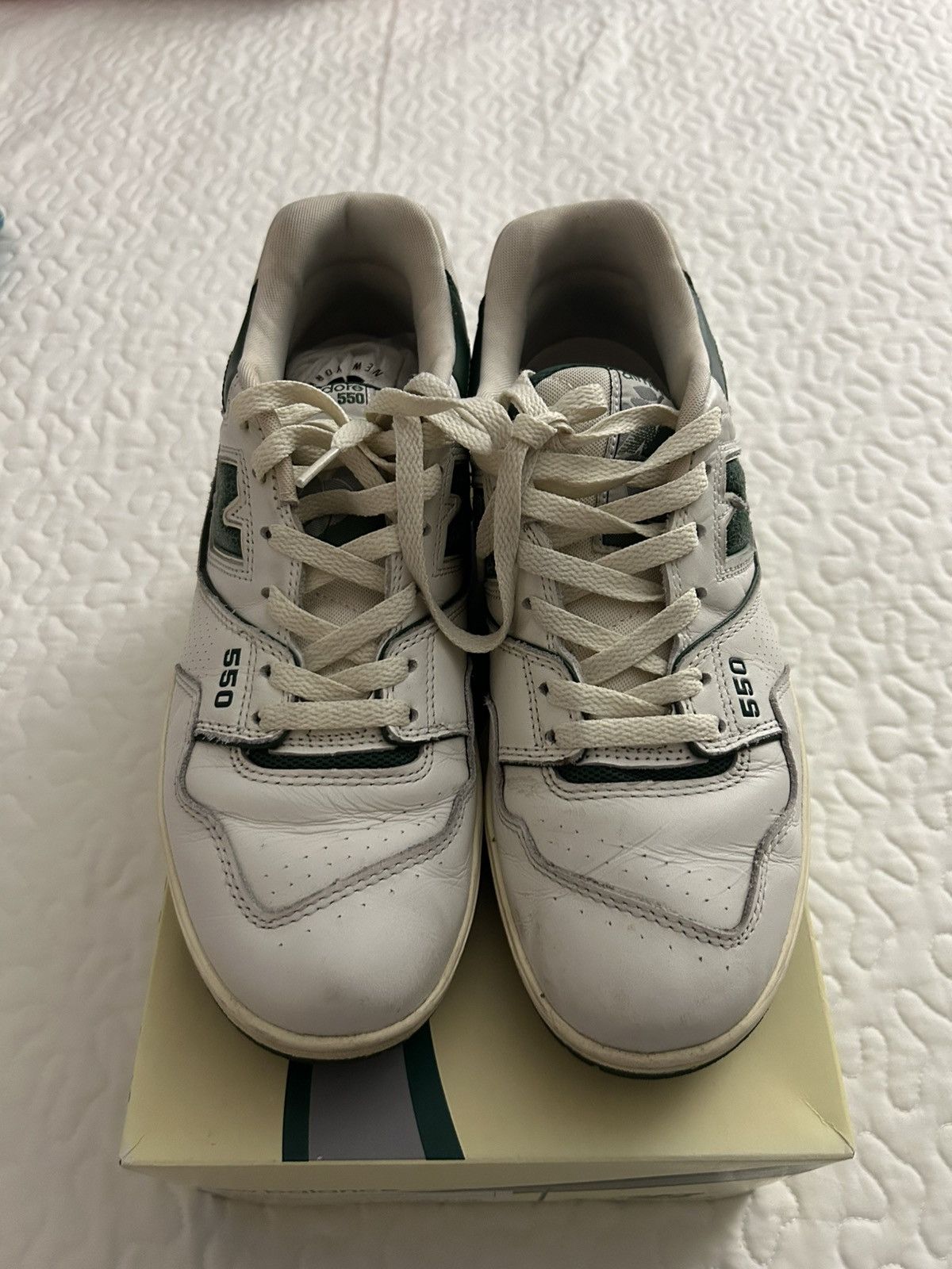 Aime Leon Dore × New Balance New Balance 550 Aime Leon Dore White-Green Size US 8.5 / EU 41-42 - 4 Thumbnail