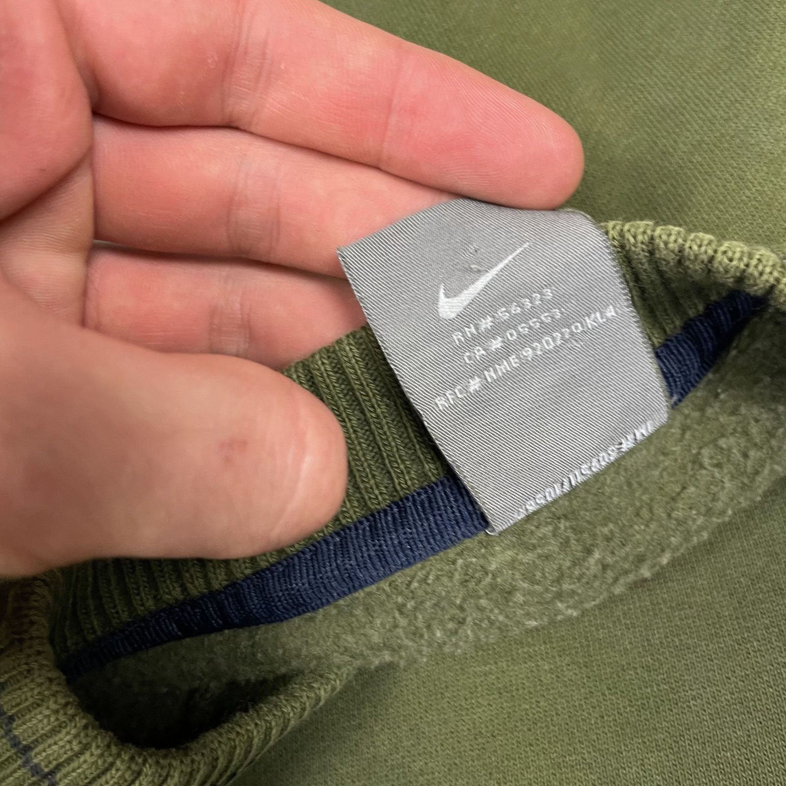 Nike × Vintage Nike Men Olive Green Spellout Fleece Pullover Sweatshirt XL Size US XL / EU 56 / 4 - 10 Thumbnail