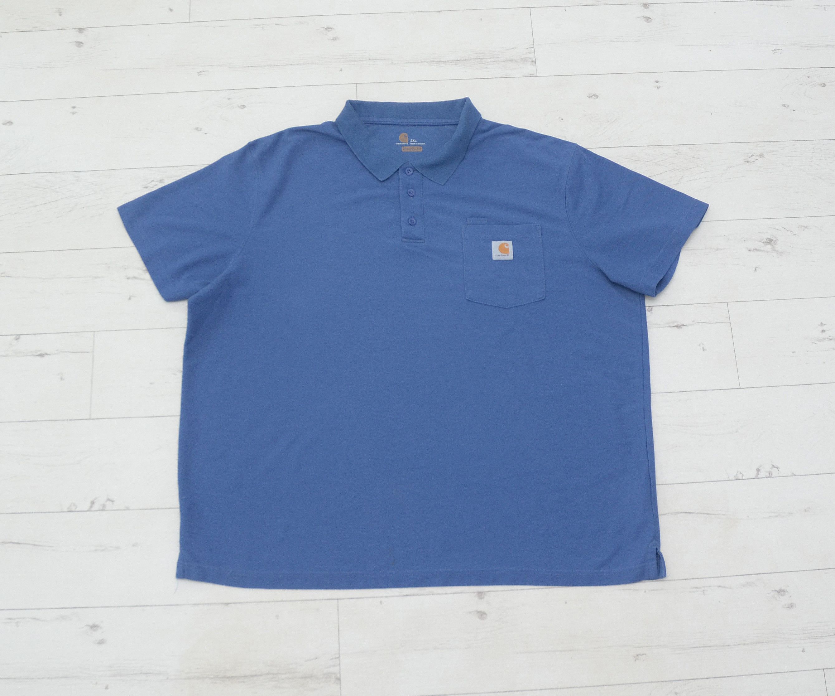 Carhartt × Vintage Vintage Carhartt Polo Shirt Work Pocket Logo Streetwear Y2K Size US XXL / EU 58 / 5 - 2 Thumbnail