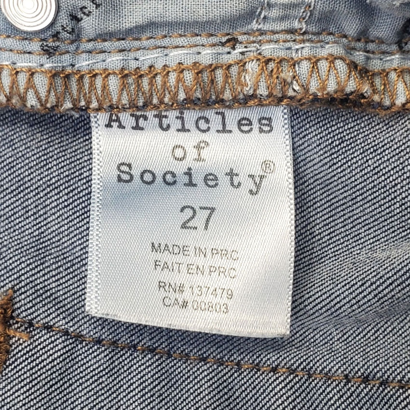 Vintage Articles Of Society Skinny Jeans Womens 27 Blue Denim Faded 5-Pocket Streetwear Size 27" / US 4 / IT 40 - 7 Thumbnail