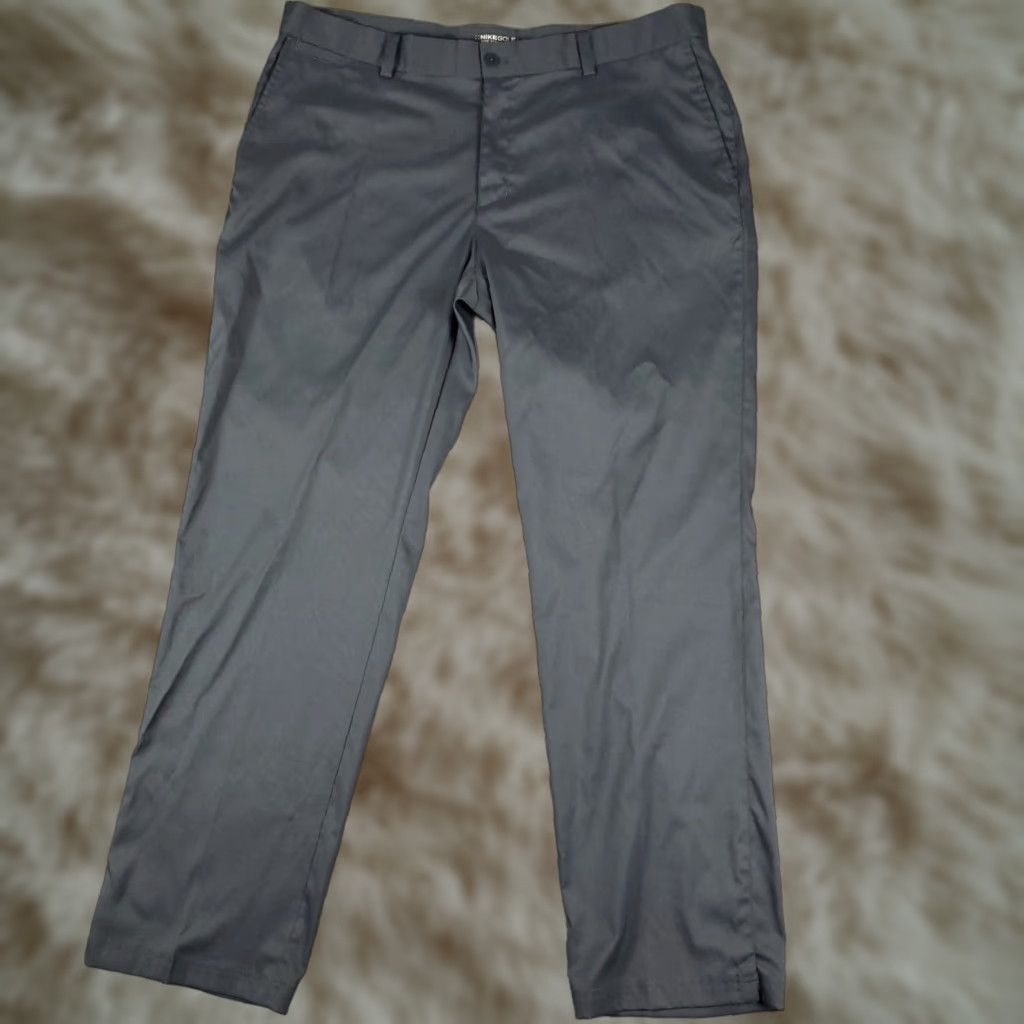 Nike Nike Pants Mens 36x32 Gray Swoosh Dri Fit Golf Flat Front Chino Trousers Size US 36 / EU 52 - 1 Thumbnail