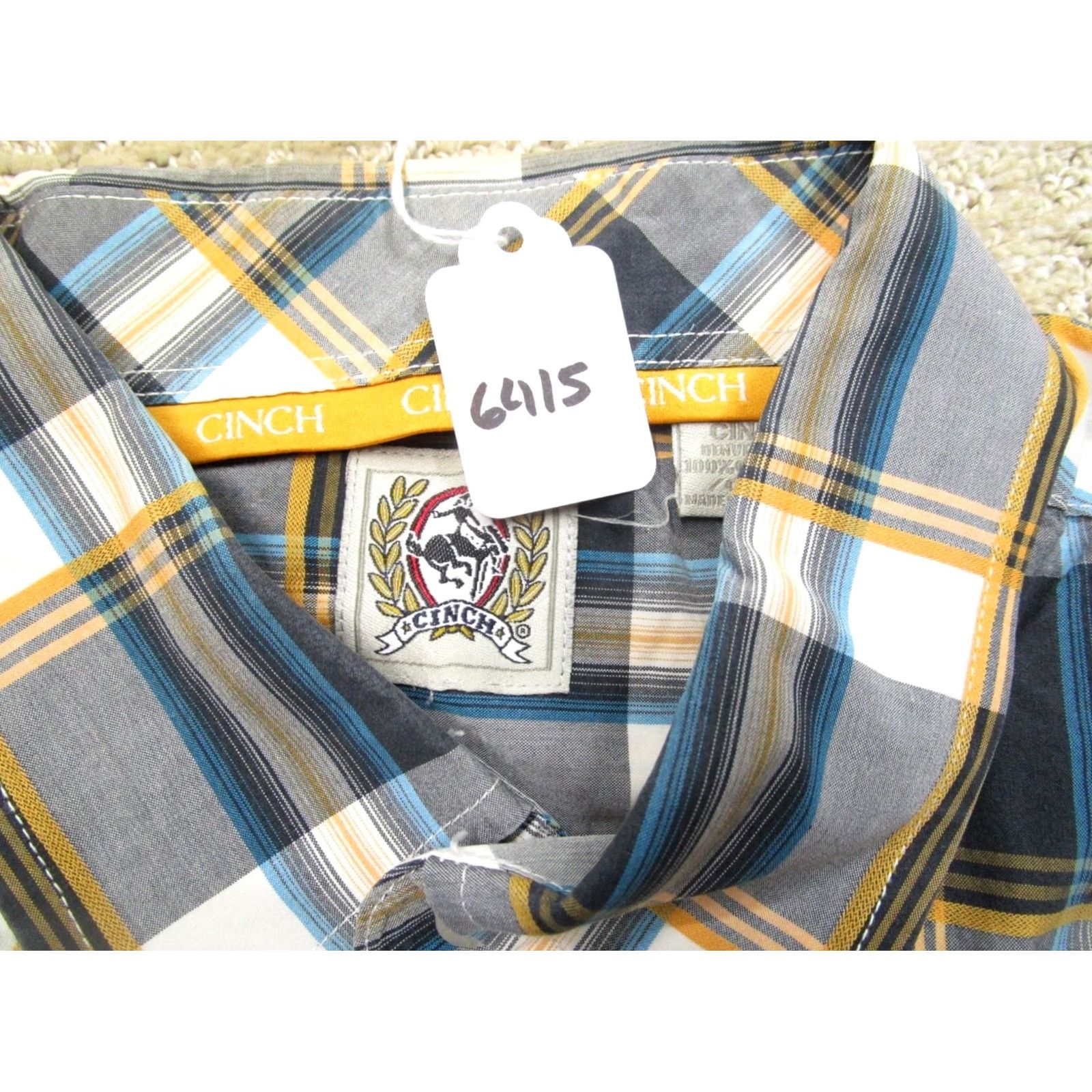 Vintage Cinch Shirt Men XL Blue Plaid Western Short Sleeve Button-Down Collar Cowboy Rodeo Rancher Size US XL / EU 56 / 4 - 7 Thumbnail