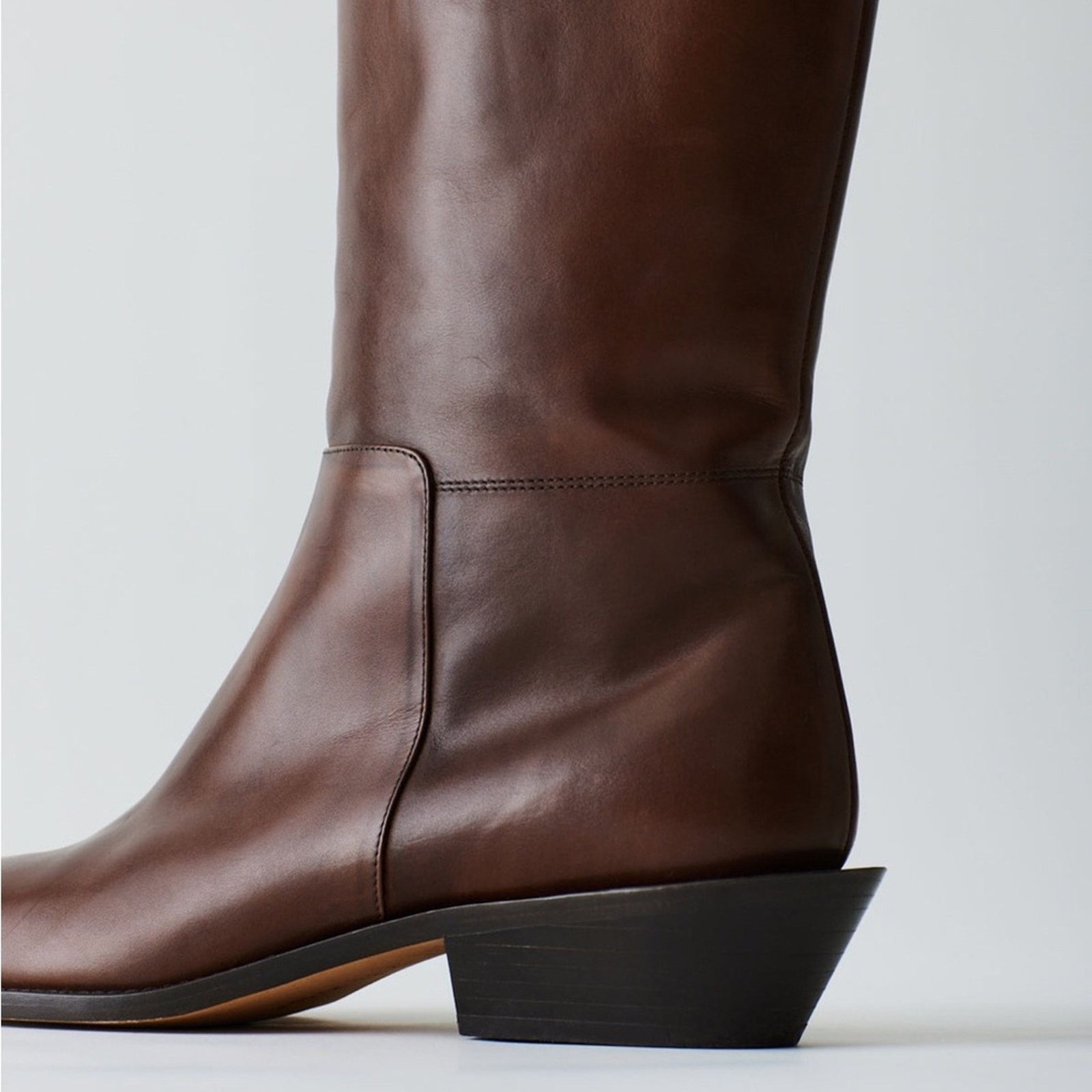 Tibi Tibi Wax Calf Leather Dean Boot Brown 39.5 SOLD OUT $995 box Size US 9.5 / IT 39.5 - 5 Thumbnail