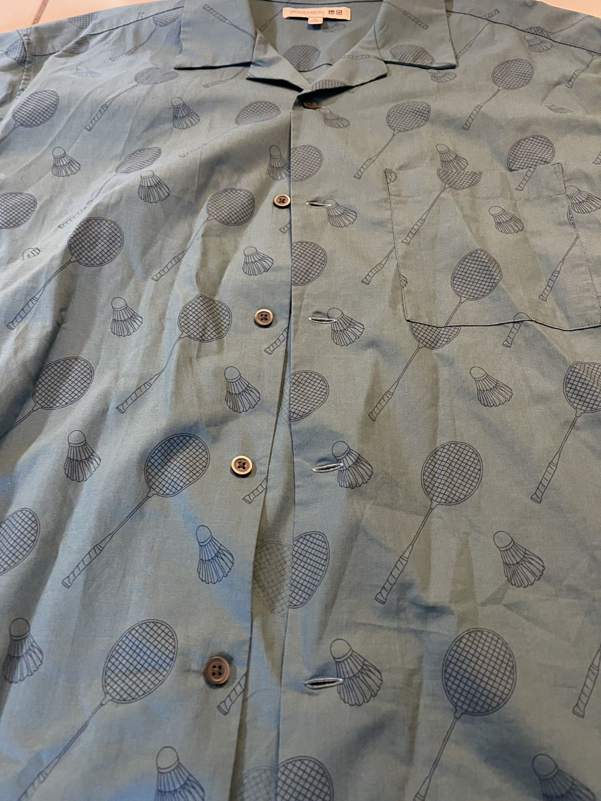 JW Anderson × Uniqlo Uniqlo x JW Anderson Shirt Men's XL Blue Printed Badminton Size US XL / EU 56 / 4 - 2 Thumbnail