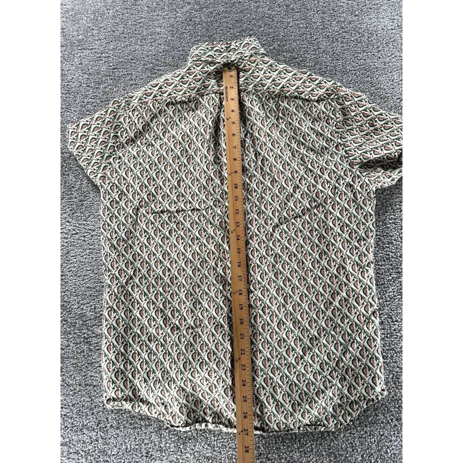 J.Crew J.CREW Shirt Mens Medium White Green Red Linen Button Up Size US M / EU 48-50 / 2 - 6 Thumbnail