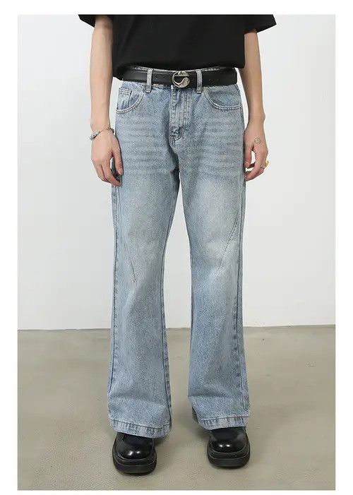 Hypebeast × Japanese Brand × Jean Men's washed distressed loose flared jeans Size US 32 / EU 48 - 2 Thumbnail