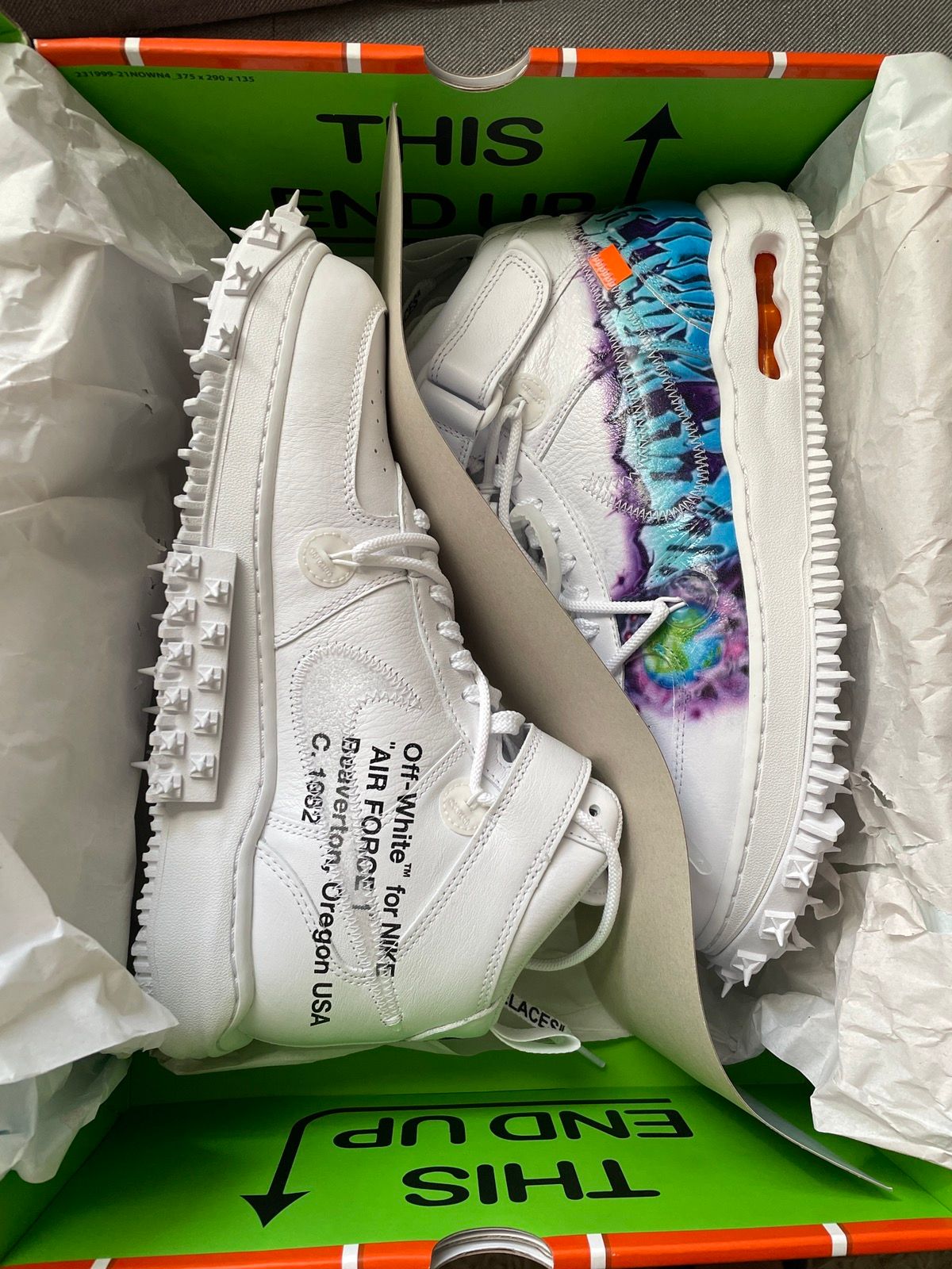 Pre-owned Nike X Off White Air Force 1 Mid Sp Lthr Shoes In White