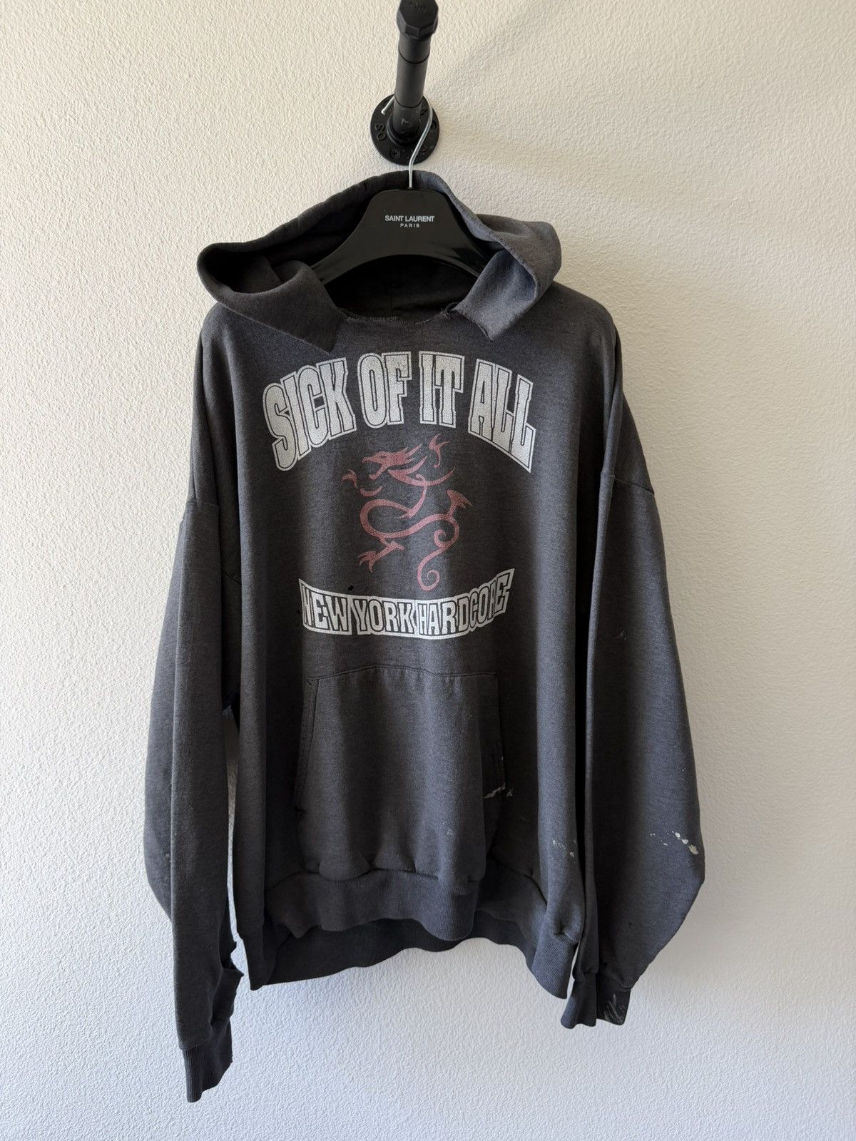 Vintage 90s Thrashed Sick Of It All Hoodie Size US XL / EU 56 / 4 - 1 Thumbnail