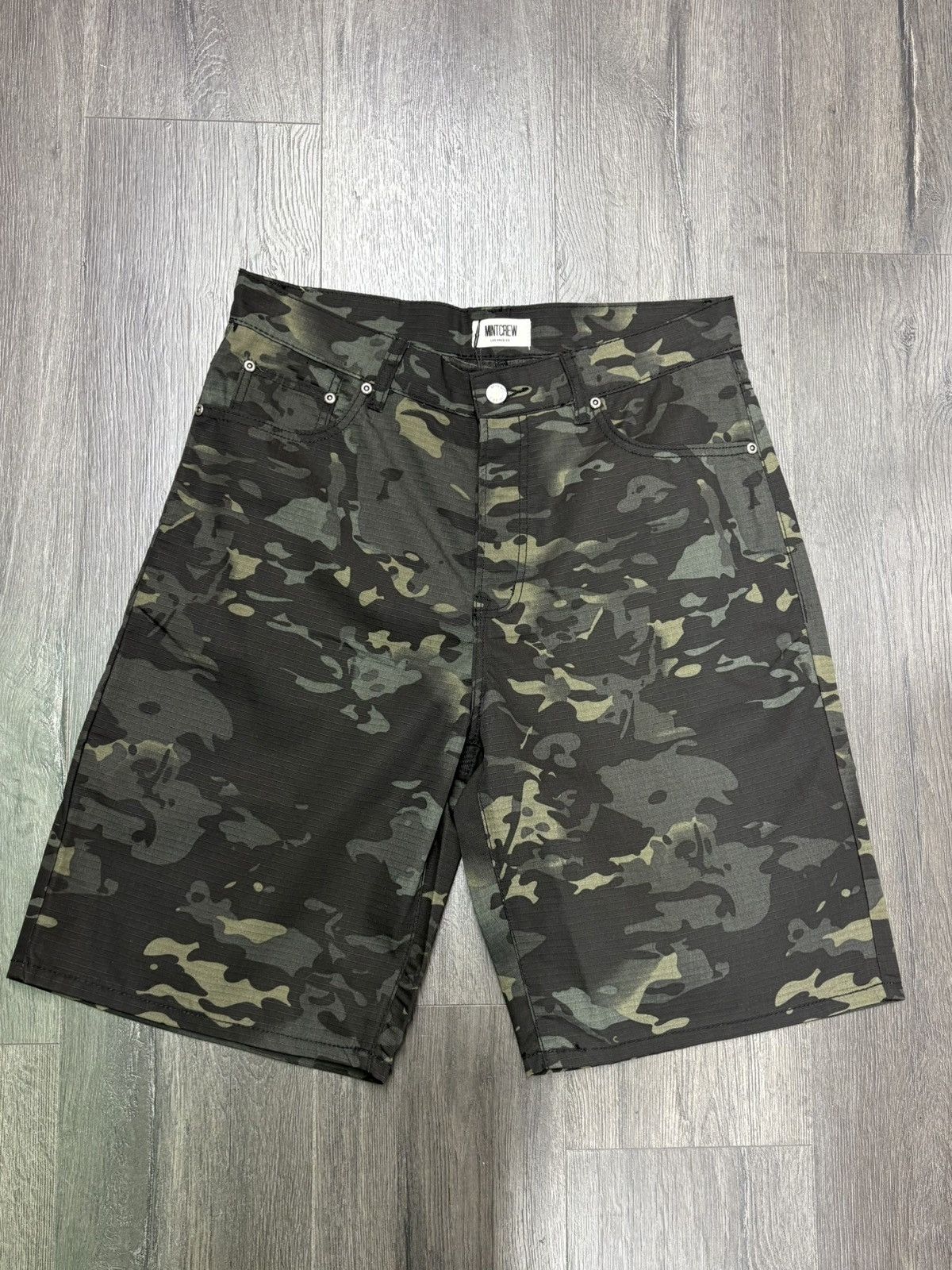 Mintcrew “black multi camo” jean shorts