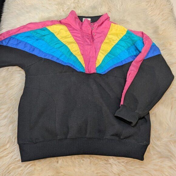 Other VTG 80's Lavon Color Block Abstract Windbreaker Women Sz L Size L / US 10 / IT 46 - 1 Thumbnail