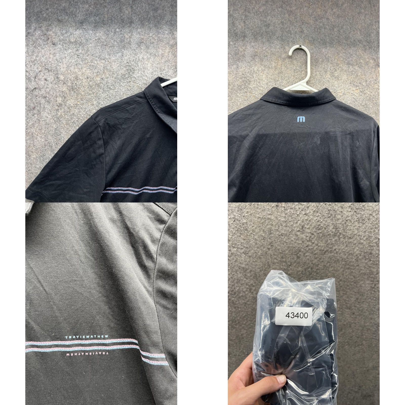 TravisMathew TravisMathew Polo Shirt Mens M Black Stripe Golf Casual Short Sleeve Shirt Mens Black Stripe Polo Shirt Size US M / EU 48-50 / 2 - 8 Thumbnail