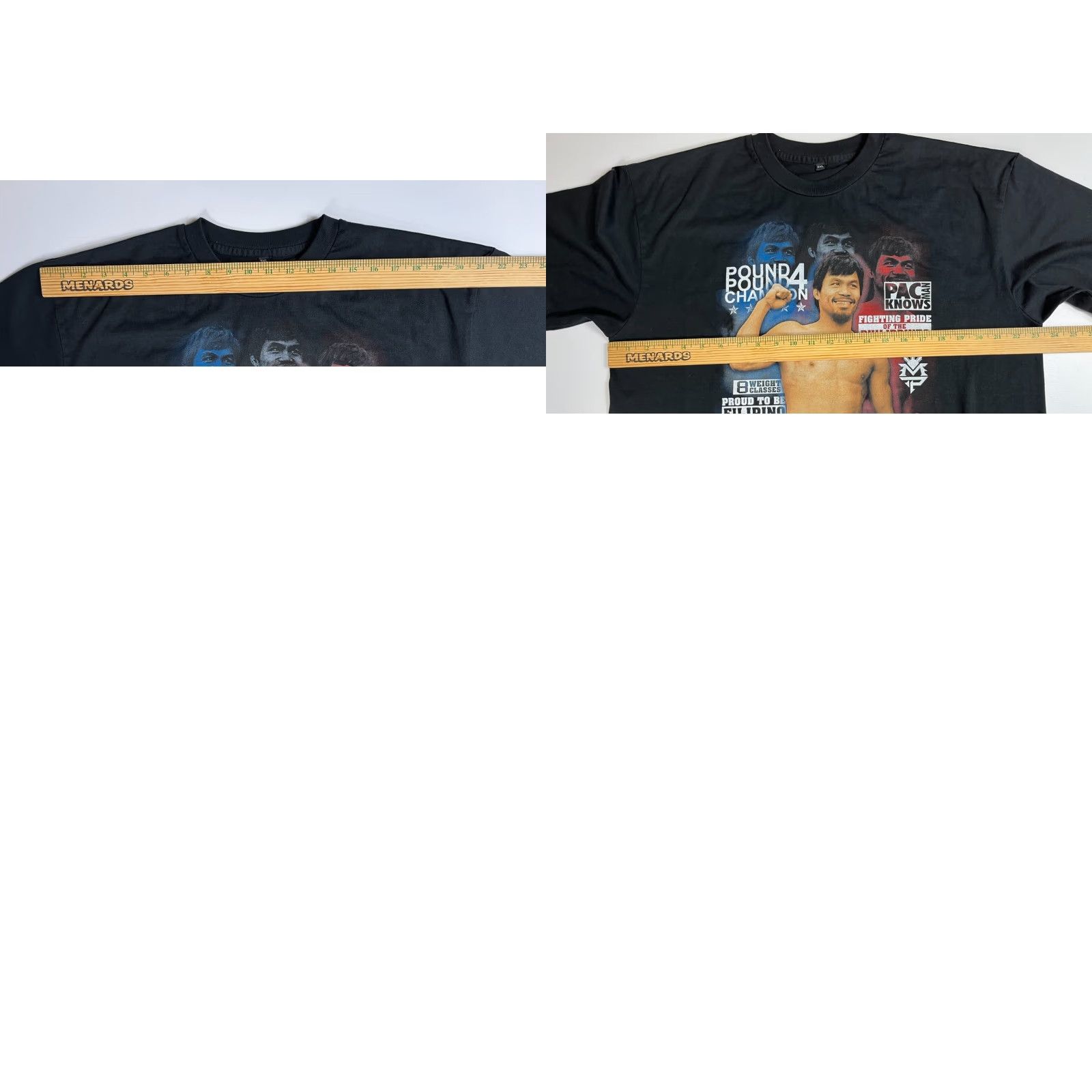 Vintage Men's T-Shirt Pacquiao Fearless Fighter Size 3XL Black Crew Neck Short Sleeve Sports Graphics Mens Size US XXL / EU 58 / 5 - 8 Thumbnail