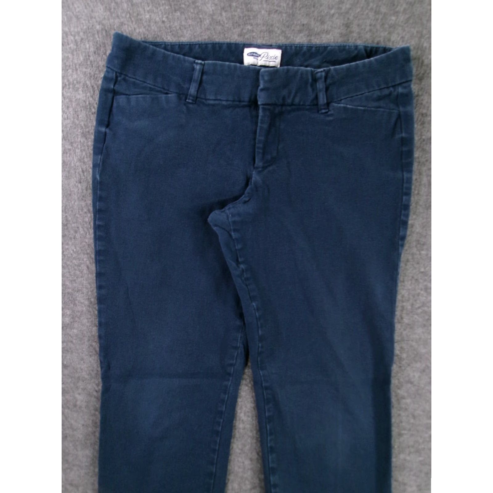 Old Navy VINTAGE Old Navy Pixie Capri Pants Women 4 Navy Blue Flat Front Stretch Regular Inseam 25" Tapered Slim/Capri Womens Size 27" / US 4 / IT 40 - 2 Thumbnail