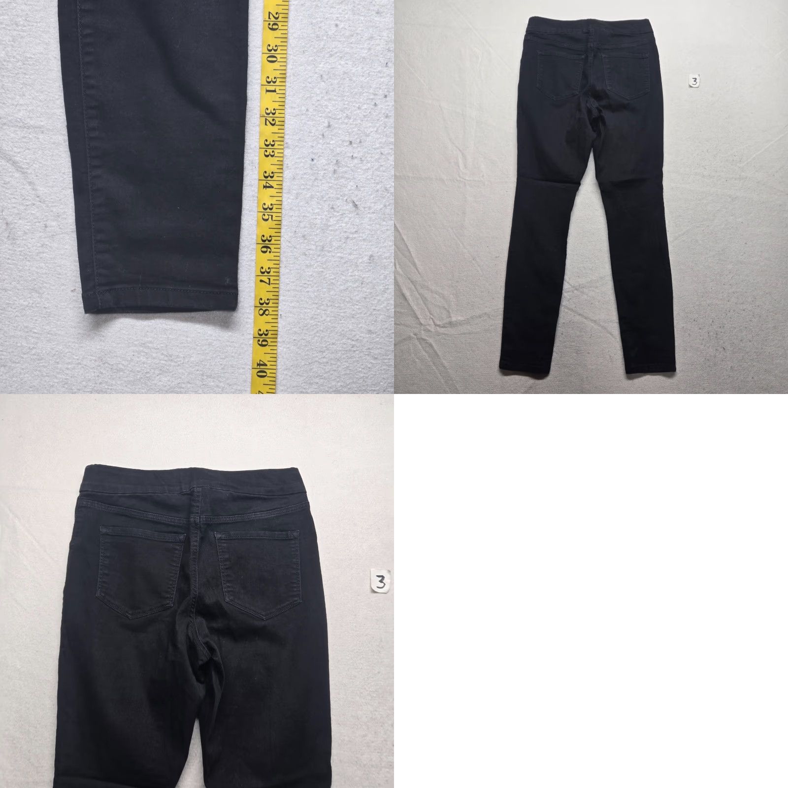 Nine West Nine West Jeans Solid Black Mid Rise Skinny Adult Women Size 8 Denim Cotton Blend 5-Pocket Zipper Stretch Jeans Womens Size 29" - 8 Thumbnail