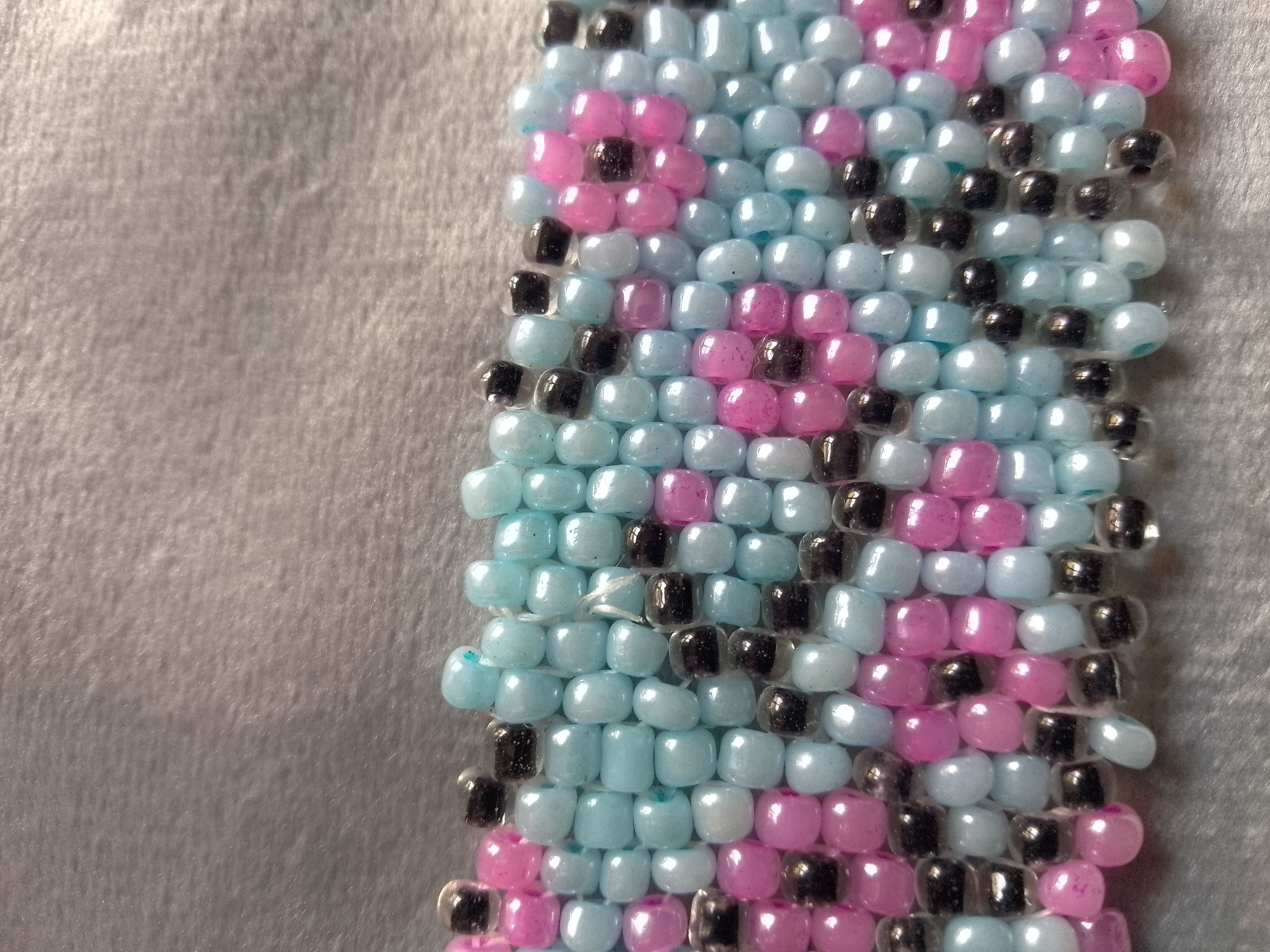 Handmade Bracelet Blue Beaded Japanese Style Pattern Size ONE SIZE - 7 Thumbnail