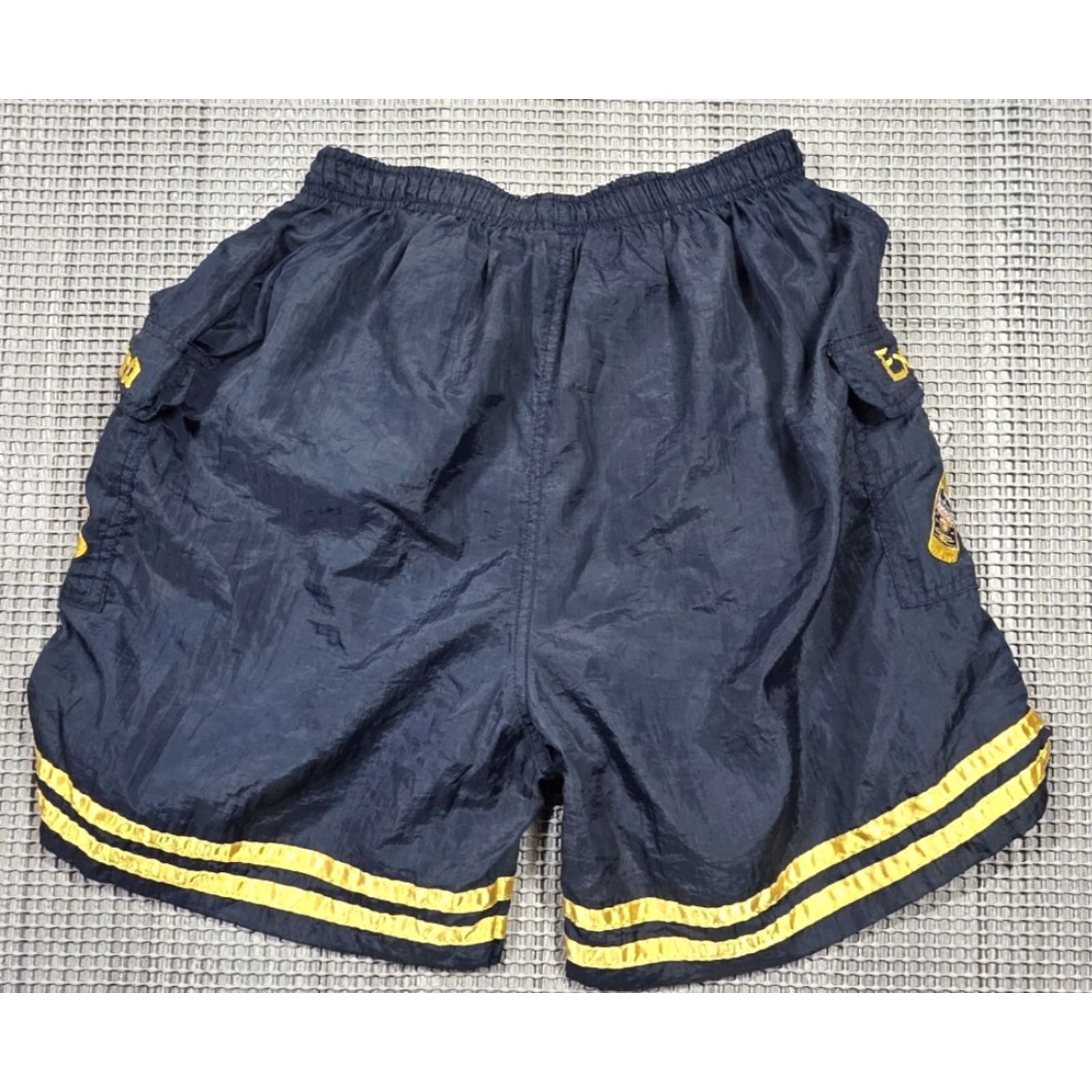 Vintage VINTAGE Corona Extra Beer Embroidered Cargo Swim Trunks M Navy Blue Gold Cerveza Rare Size US 31 - 3 Thumbnail