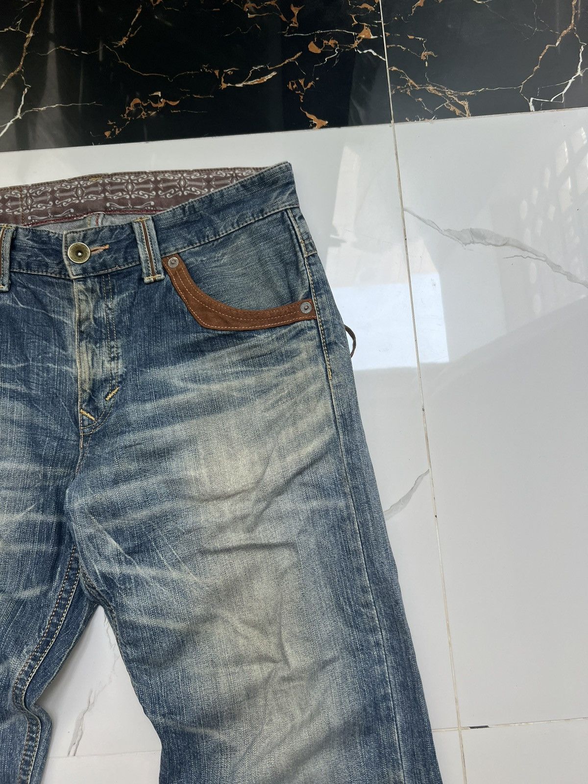 Edwin × Vintage 90’s EDWIN COWBOY STYLE RARE Y2K JEANS BIG POCKETS LOGO Size US 32 / EU 48 - 6 Thumbnail