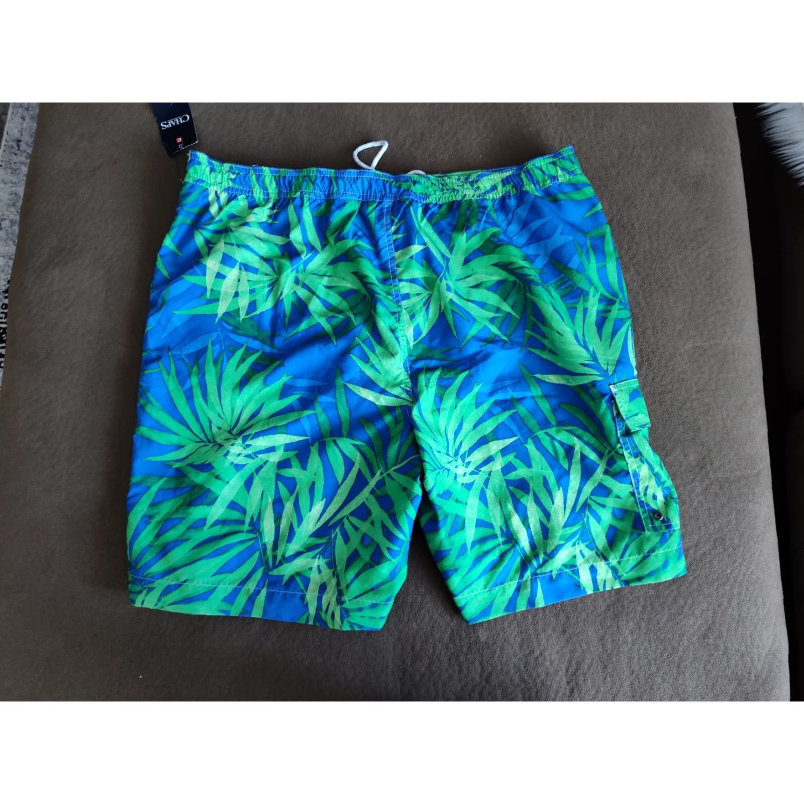 Chaps Chaps Mens Swim Trunks XXL Floral Print Board Shorts Lined NWT New Blue Beach Tropical Size US 39 - 7 Thumbnail